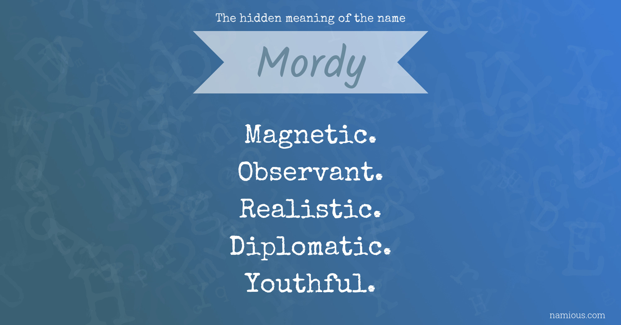 The hidden meaning of the name Mordy