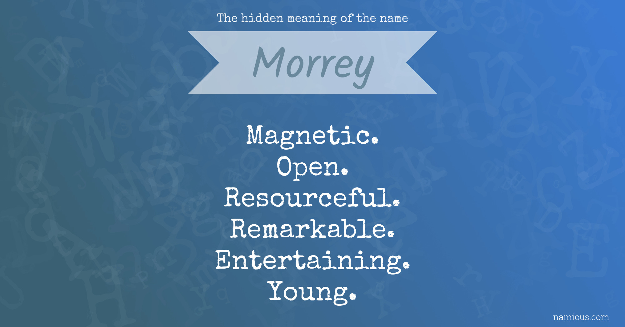 The hidden meaning of the name Morrey