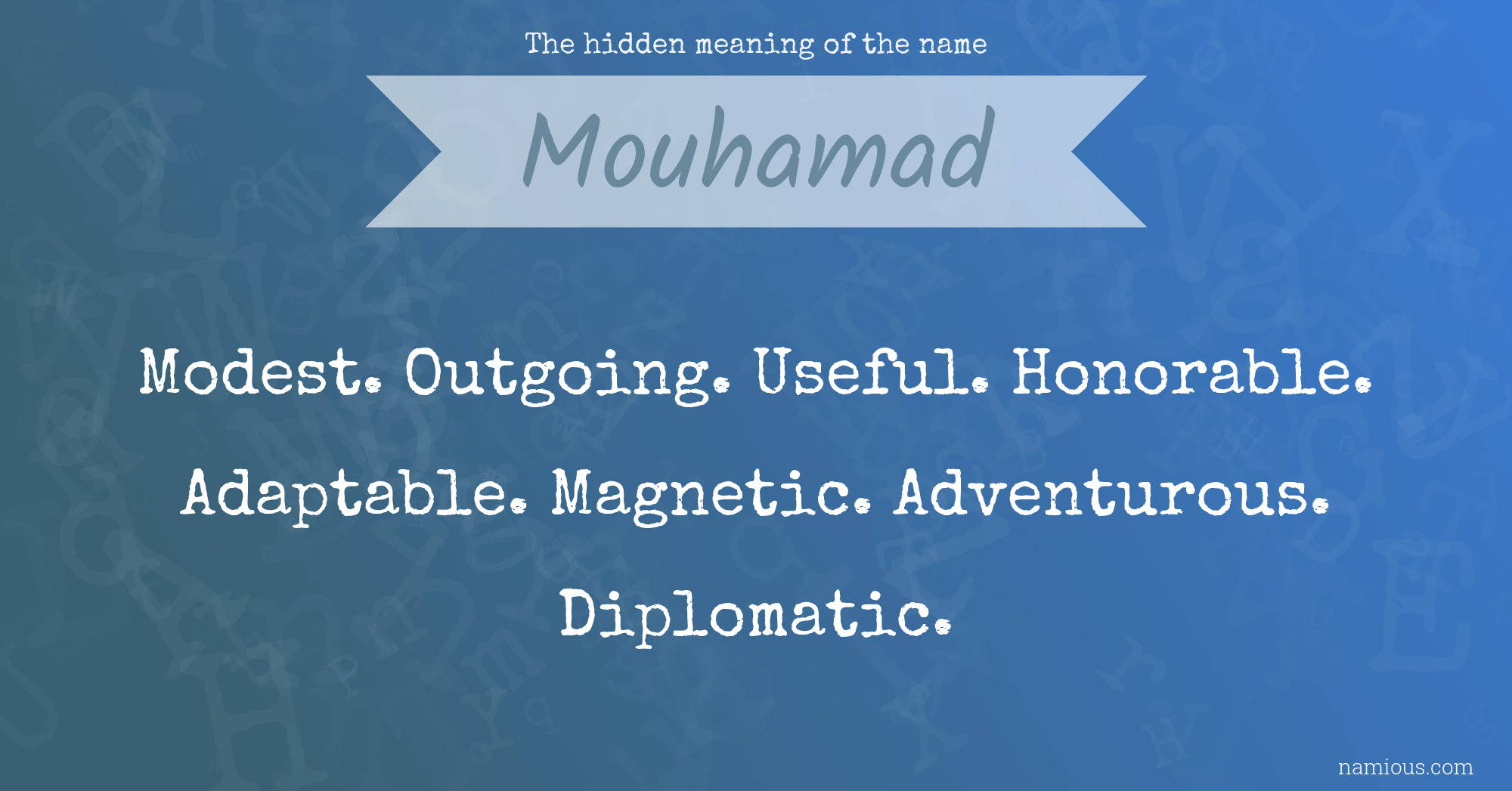 The hidden meaning of the name Mouhamad