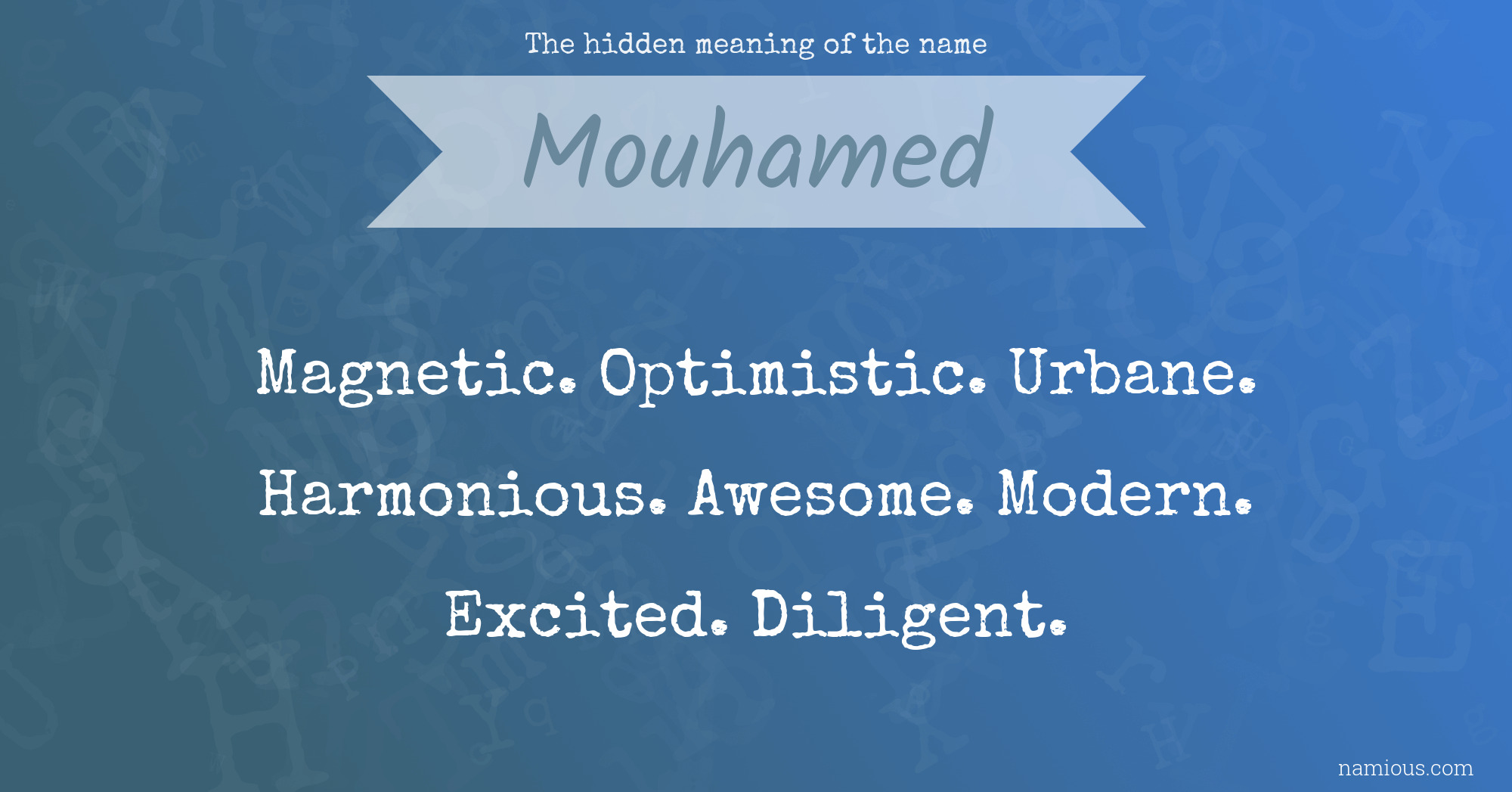 The hidden meaning of the name Mouhamed