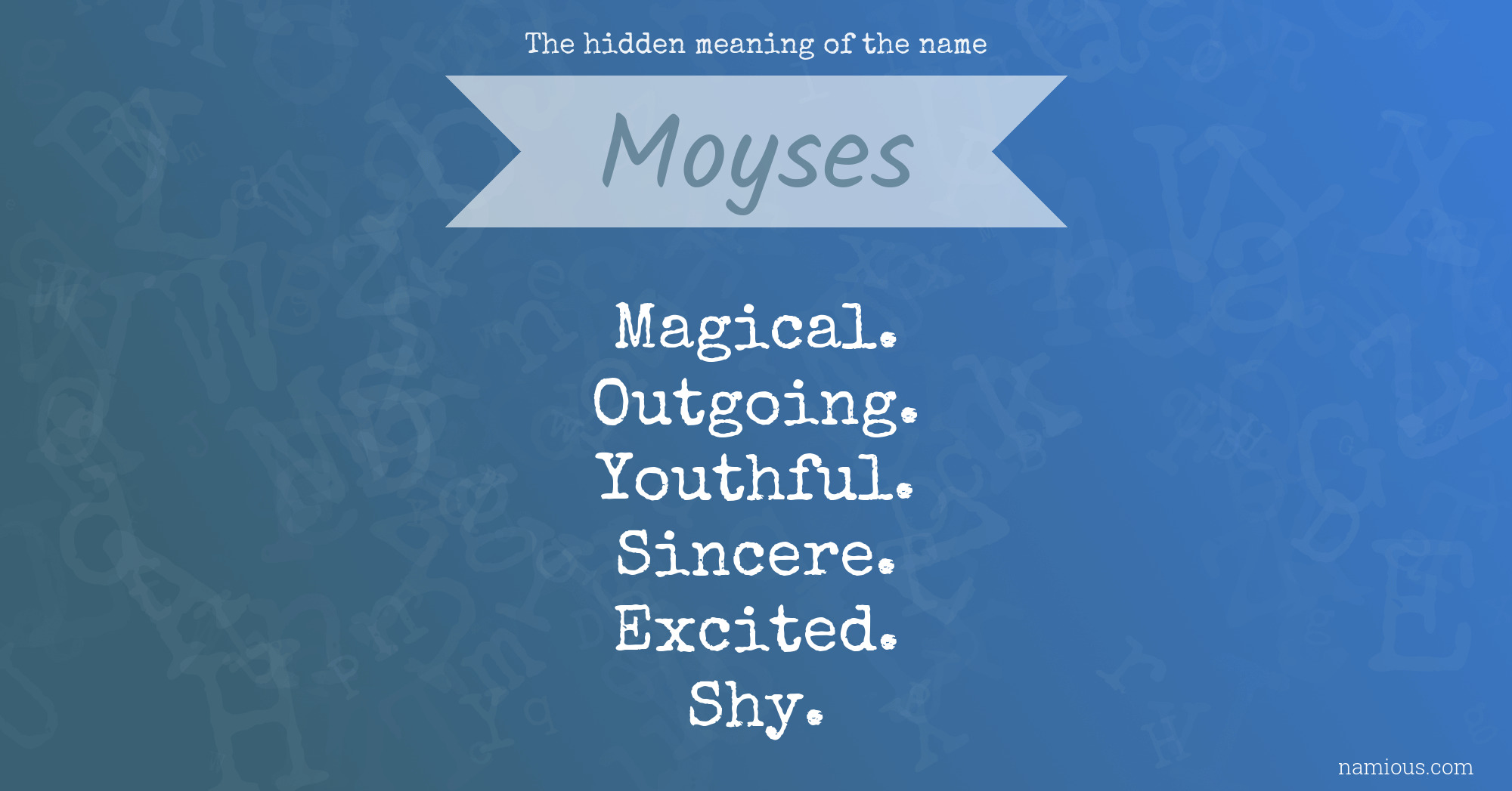 The hidden meaning of the name Moyses