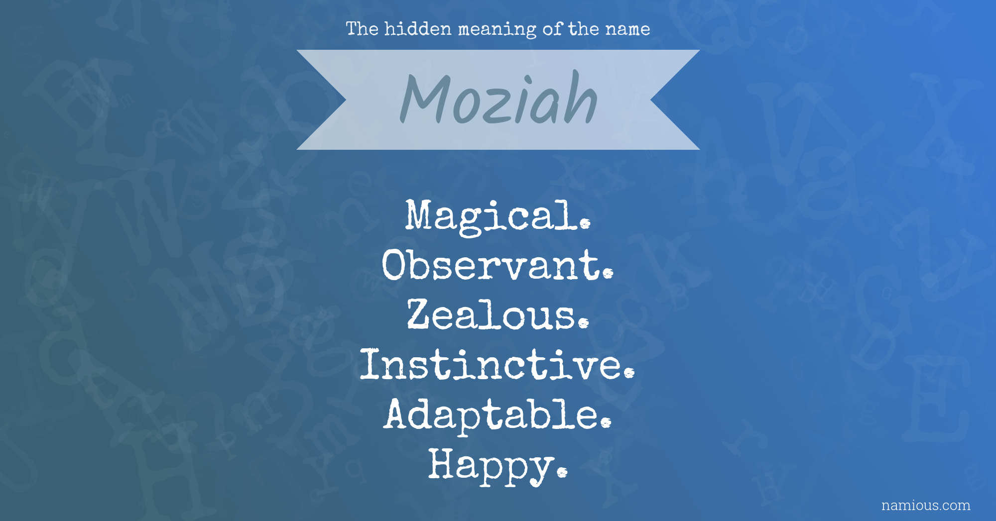 The hidden meaning of the name Moziah