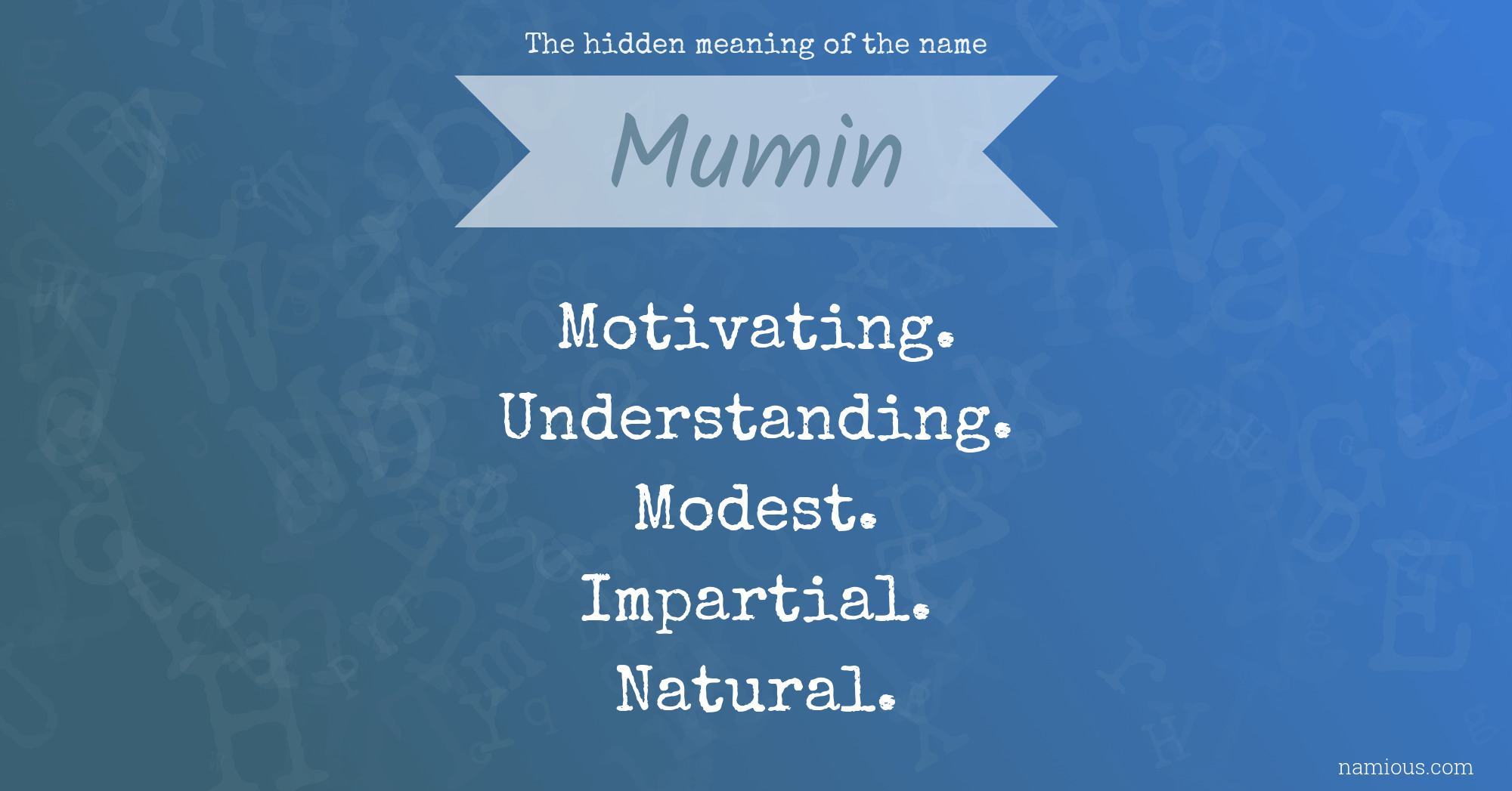 The hidden meaning of the name Mumin