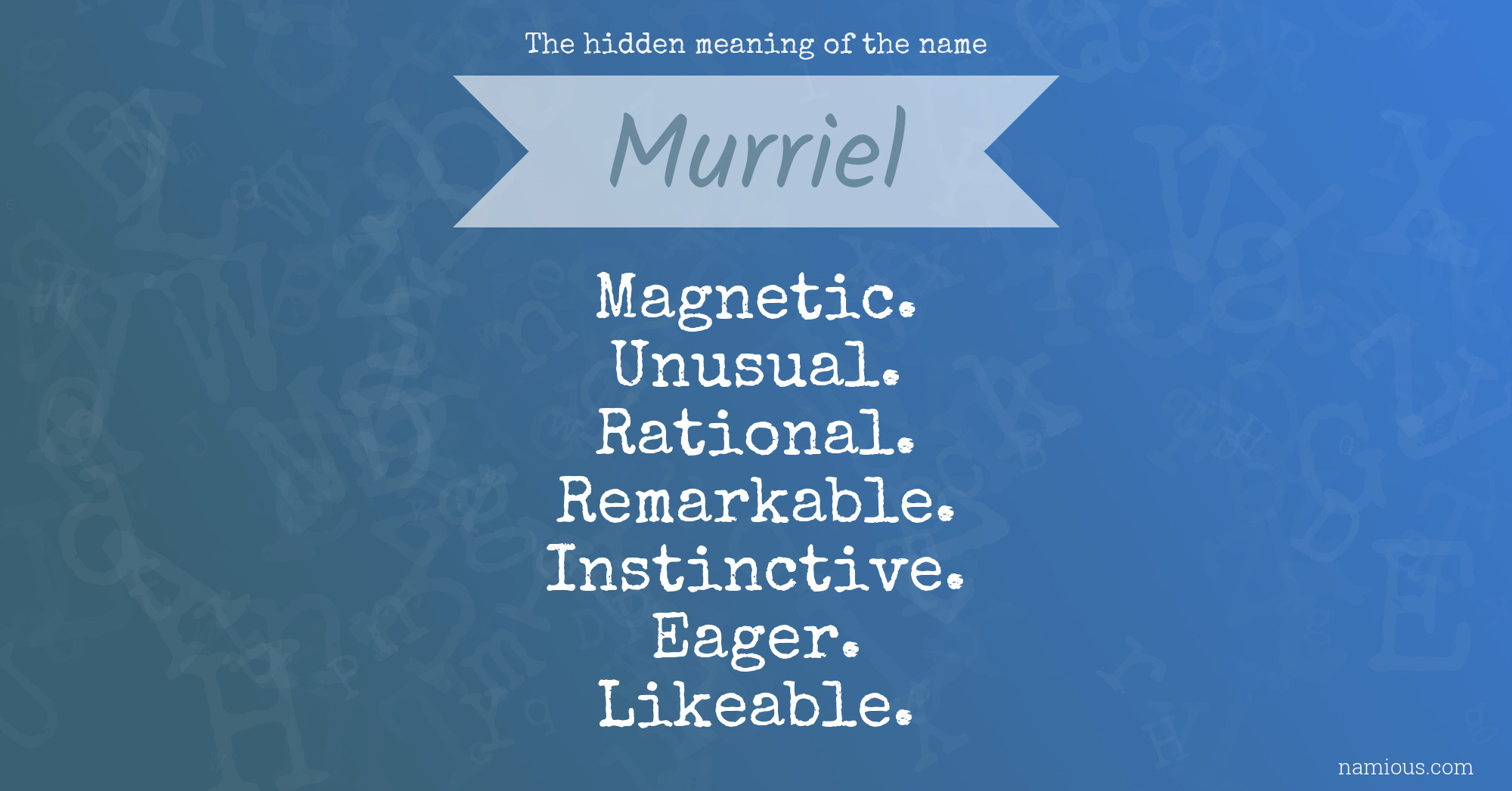 The hidden meaning of the name Murriel