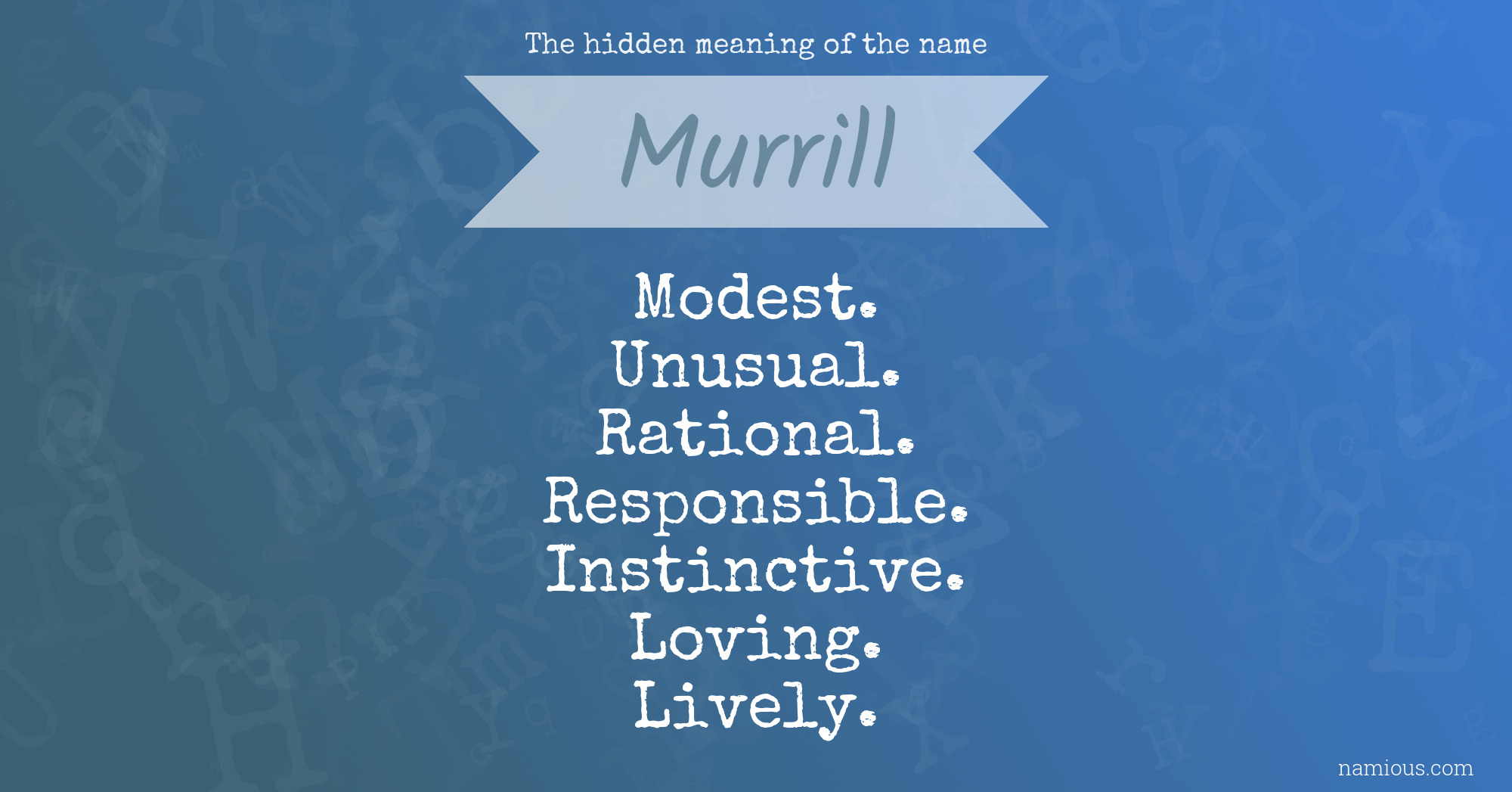 The hidden meaning of the name Murrill