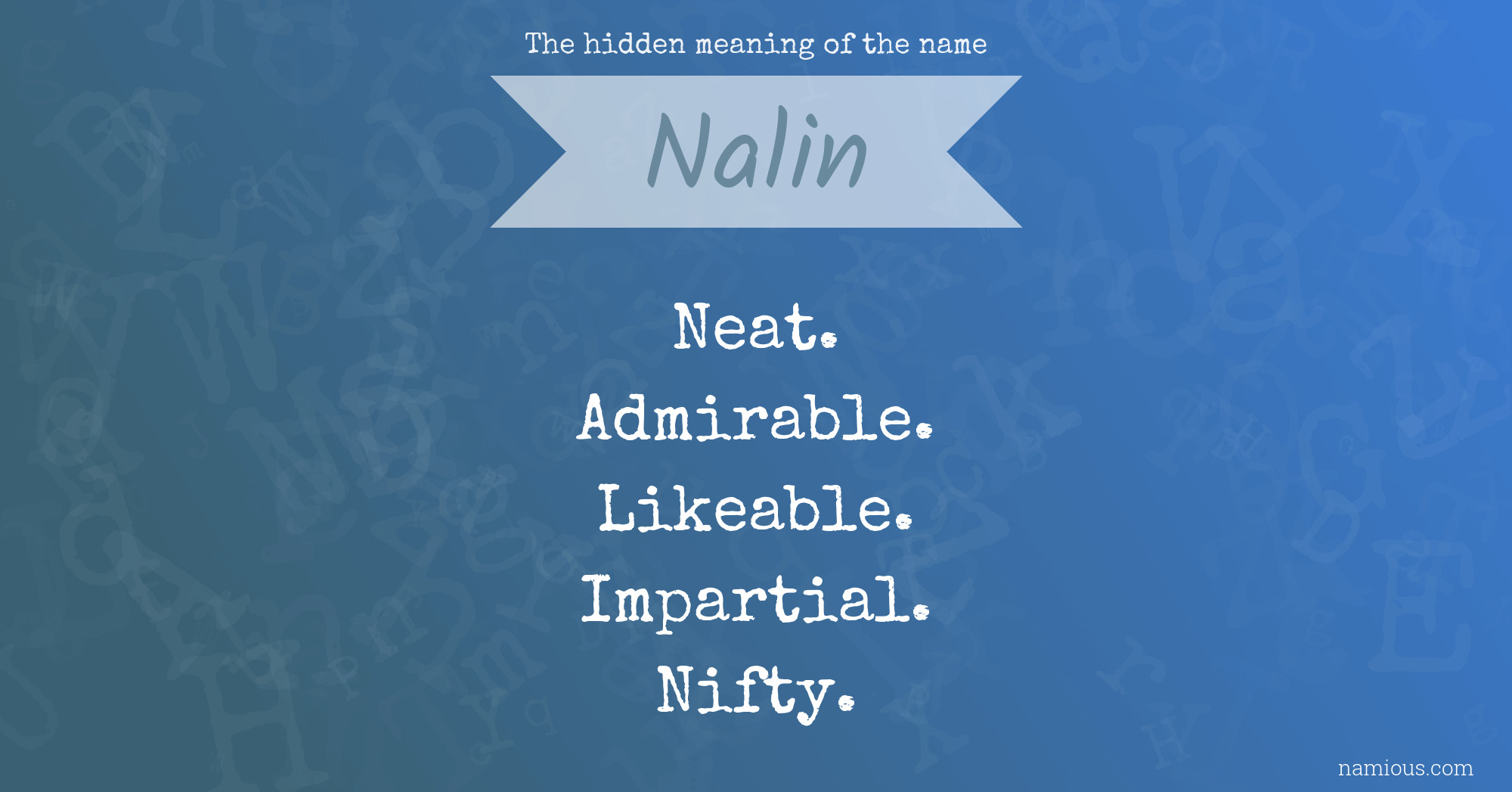 The hidden meaning of the name Nalin