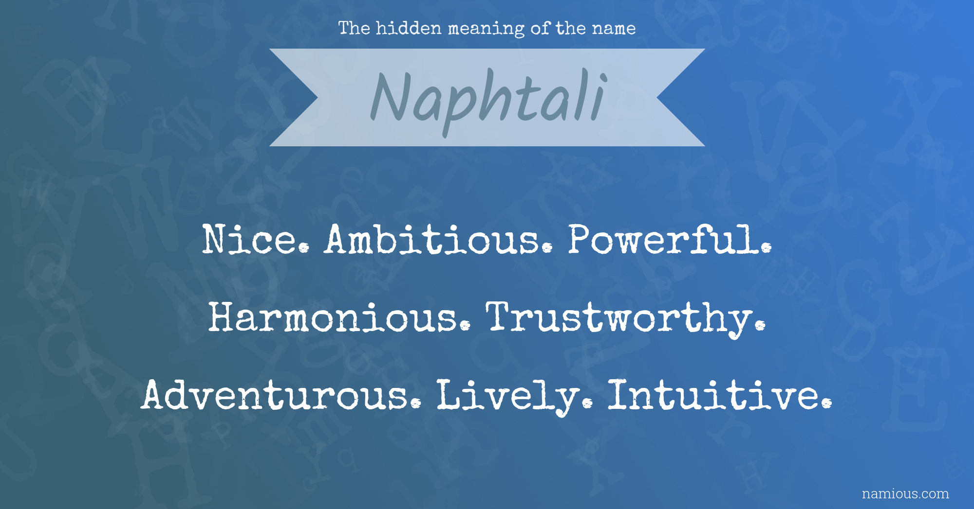 The hidden meaning of the name Naphtali