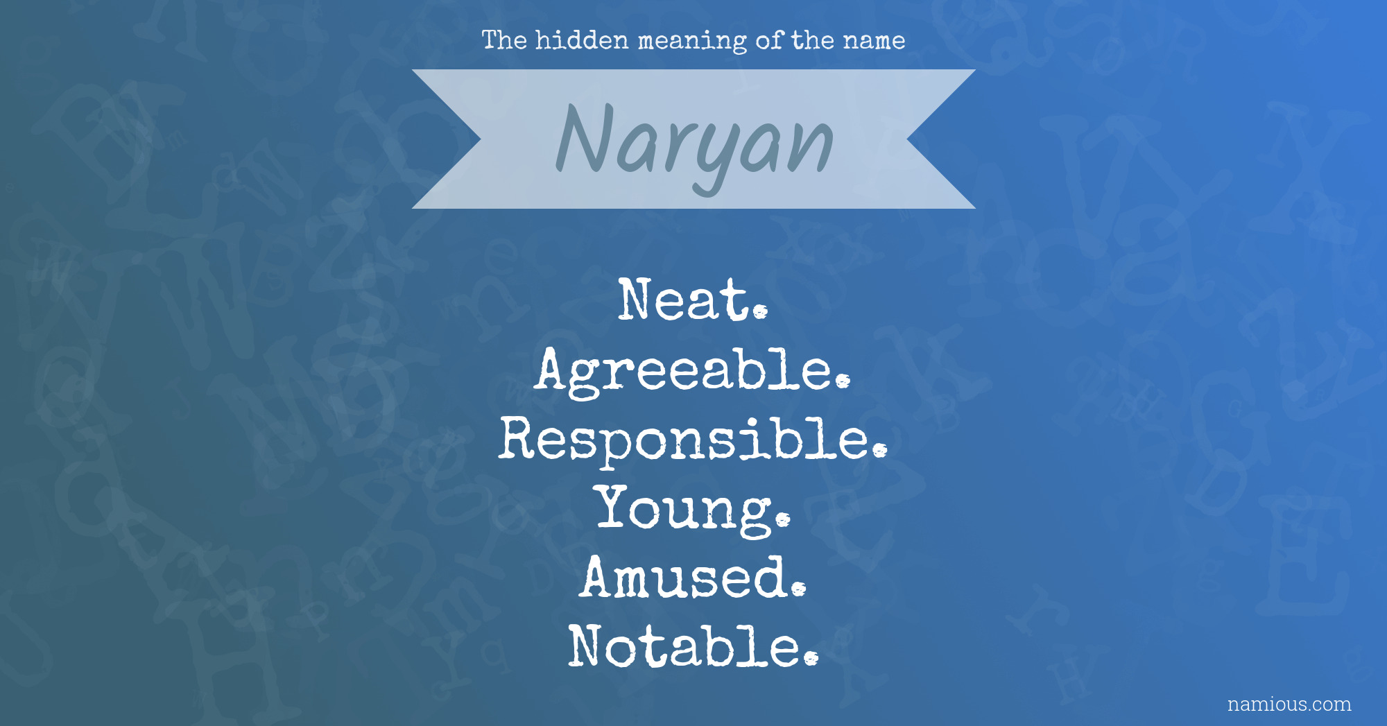 The hidden meaning of the name Naryan