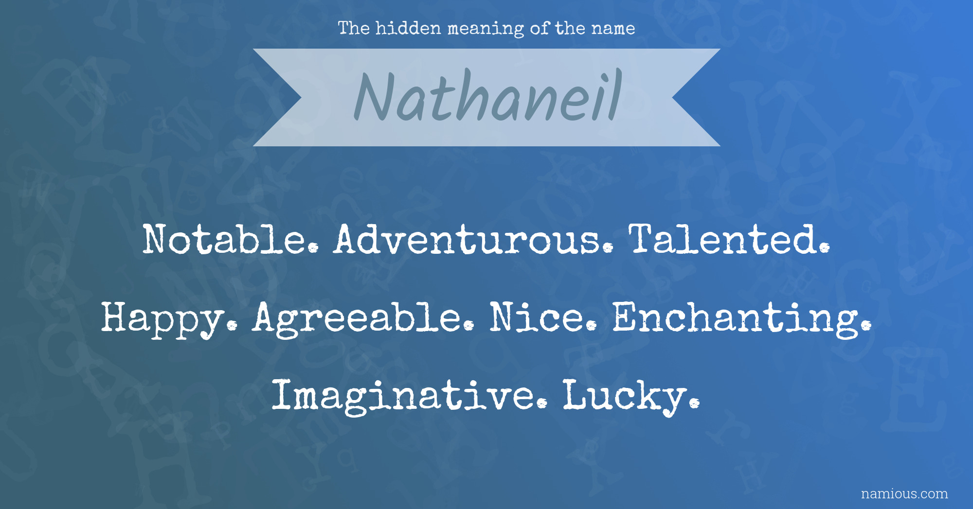 The hidden meaning of the name Nathaneil