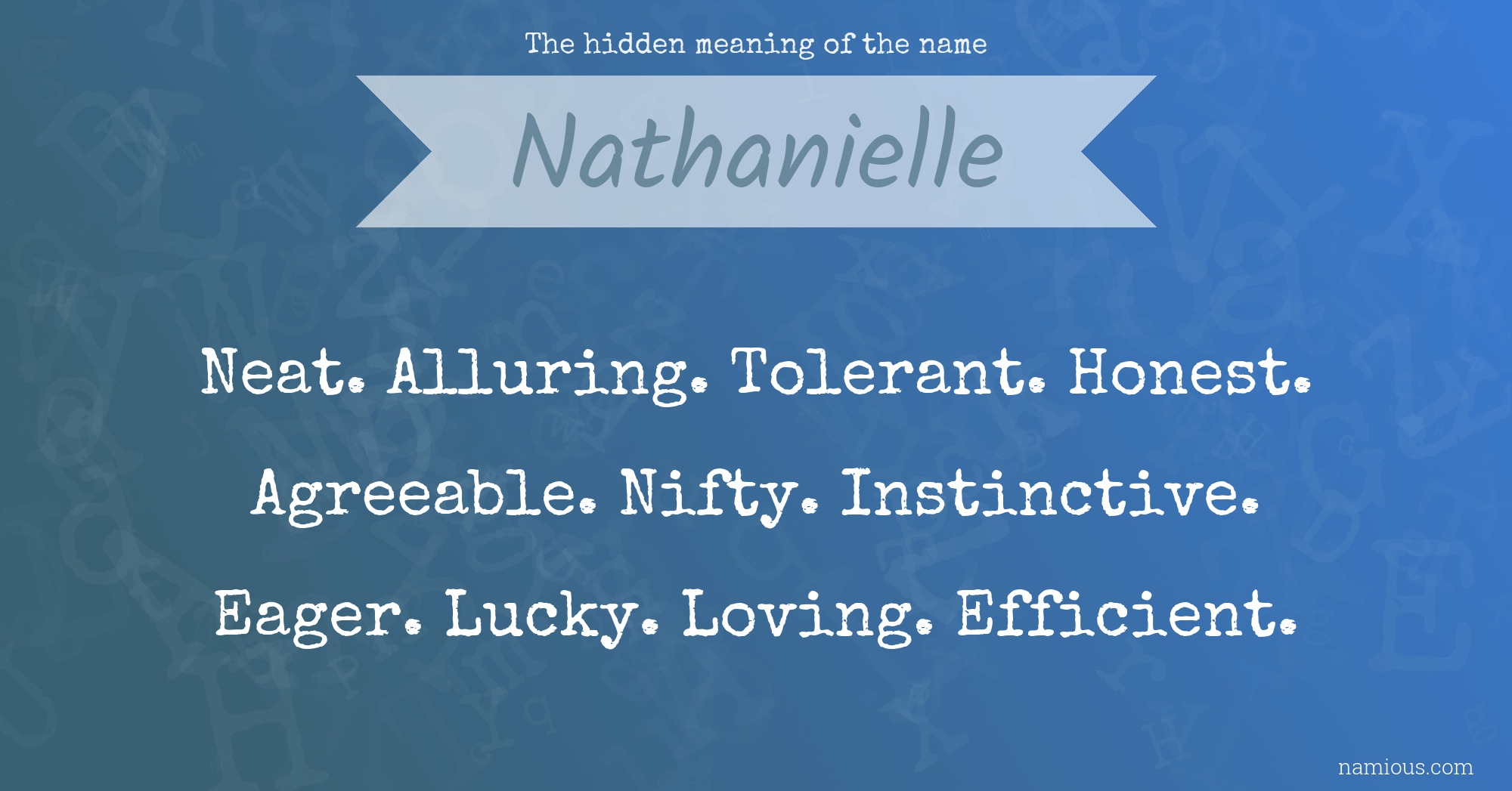 The hidden meaning of the name Nathanielle