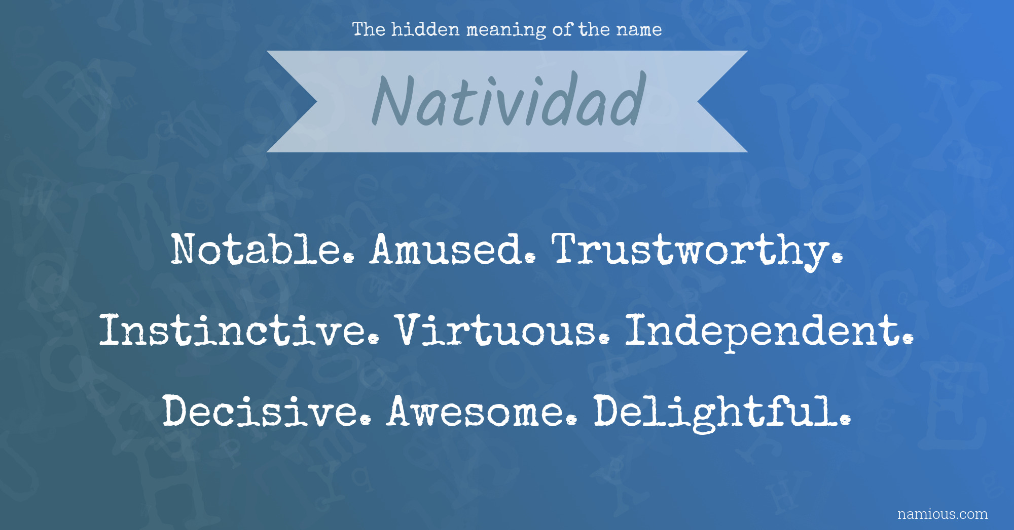 The hidden meaning of the name Natividad