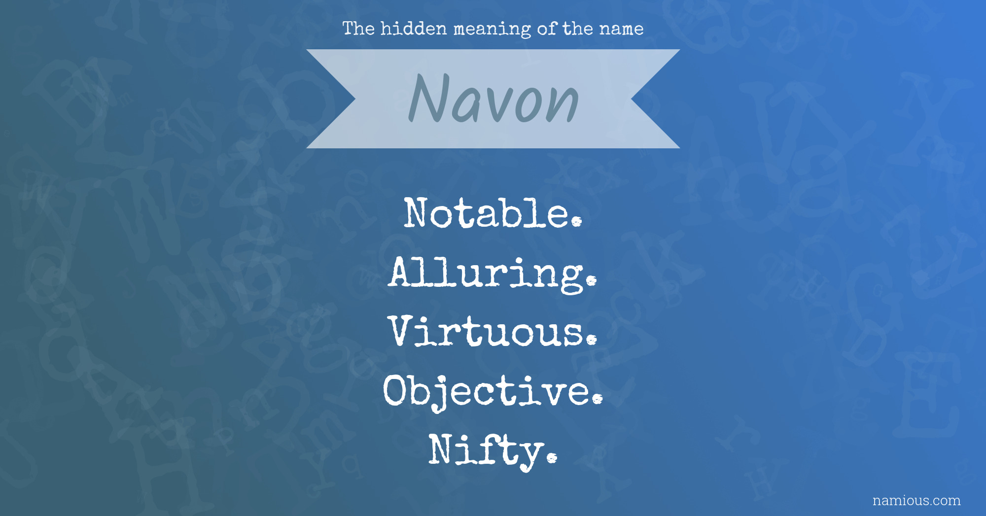 The hidden meaning of the name Navon