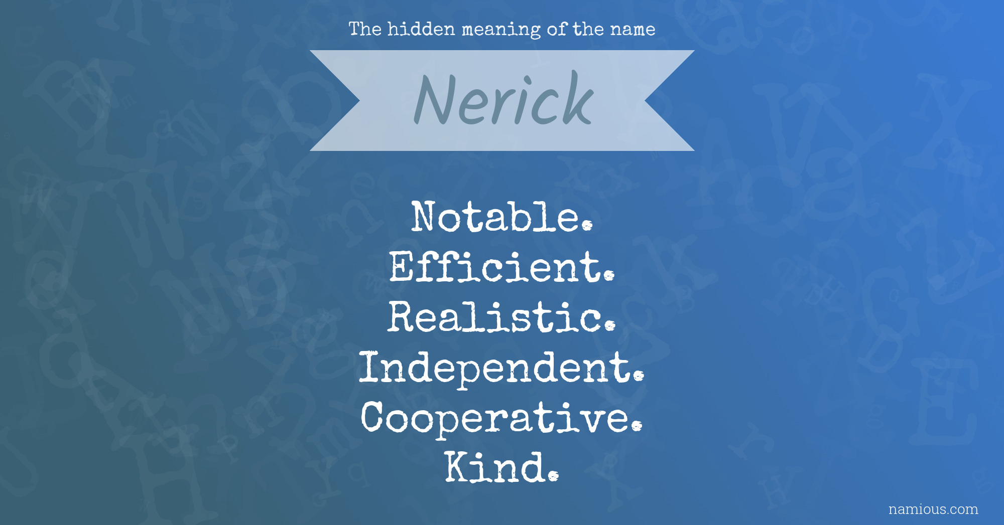 The hidden meaning of the name Nerick