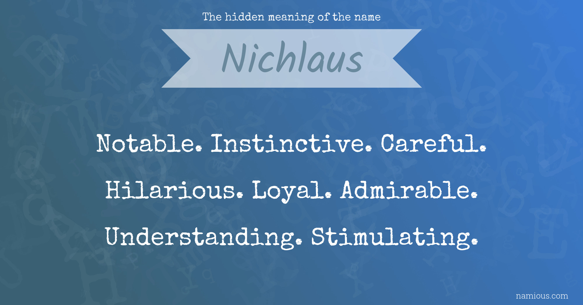 The hidden meaning of the name Nichlaus