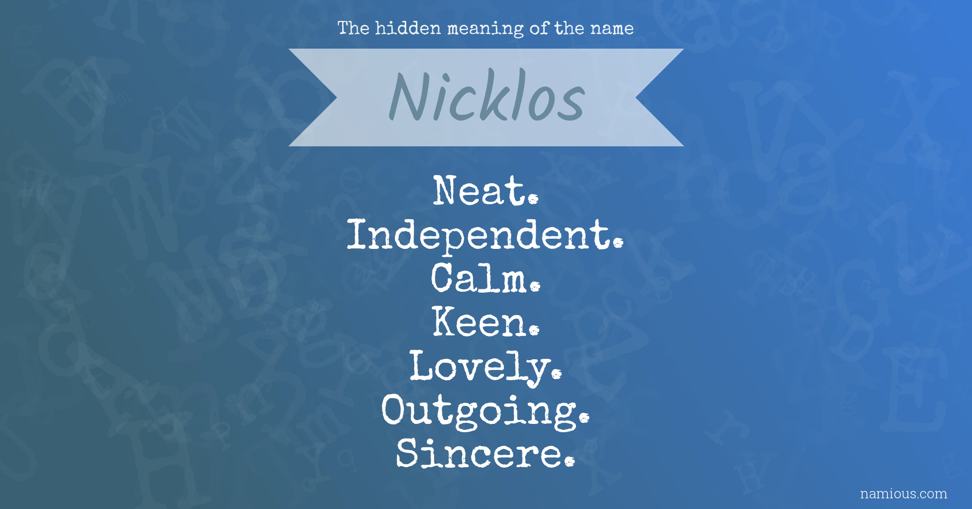 The hidden meaning of the name Nicklos