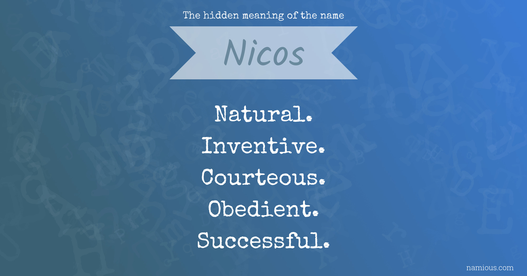 The hidden meaning of the name Nicos