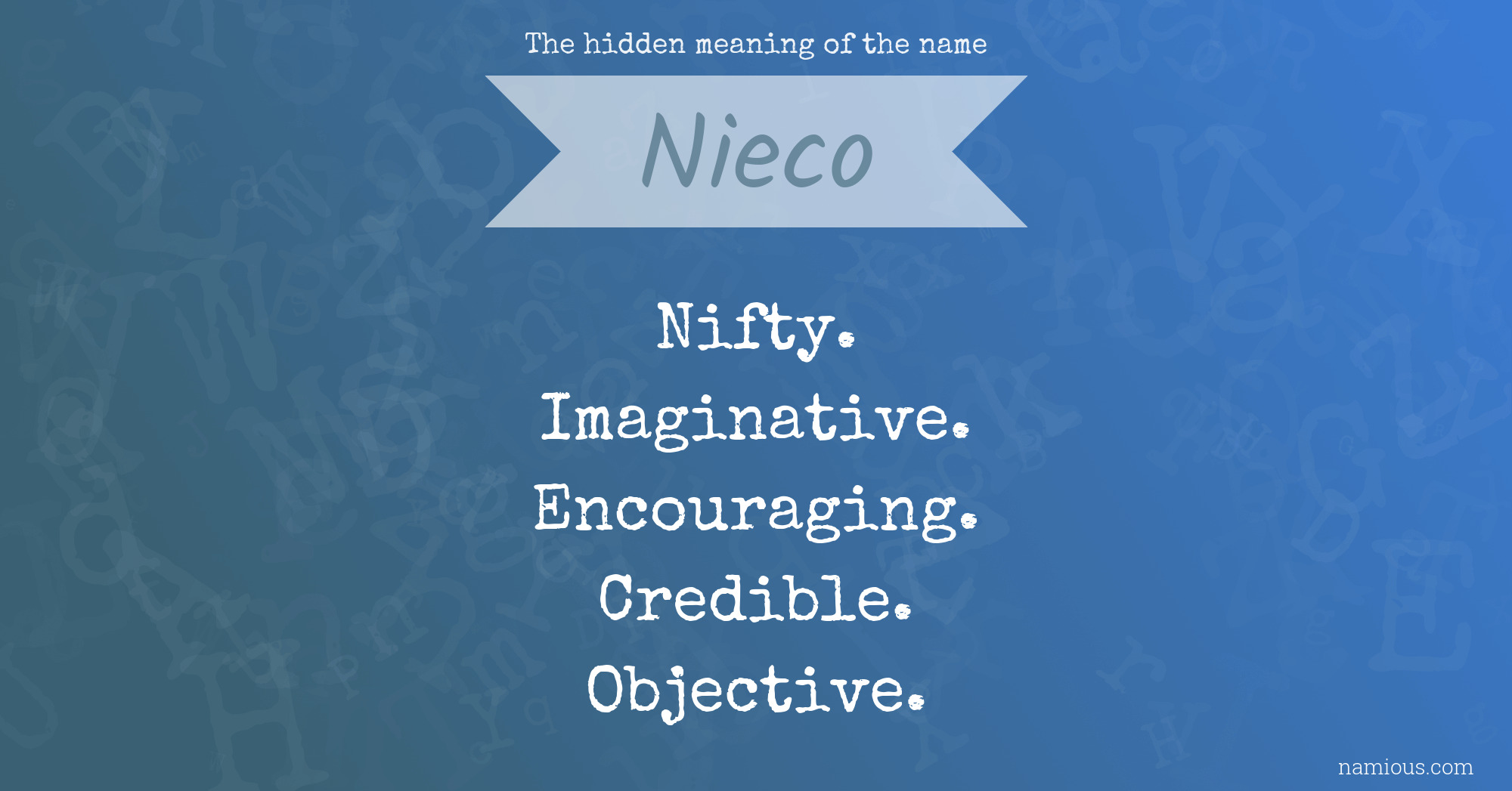 The hidden meaning of the name Nieco