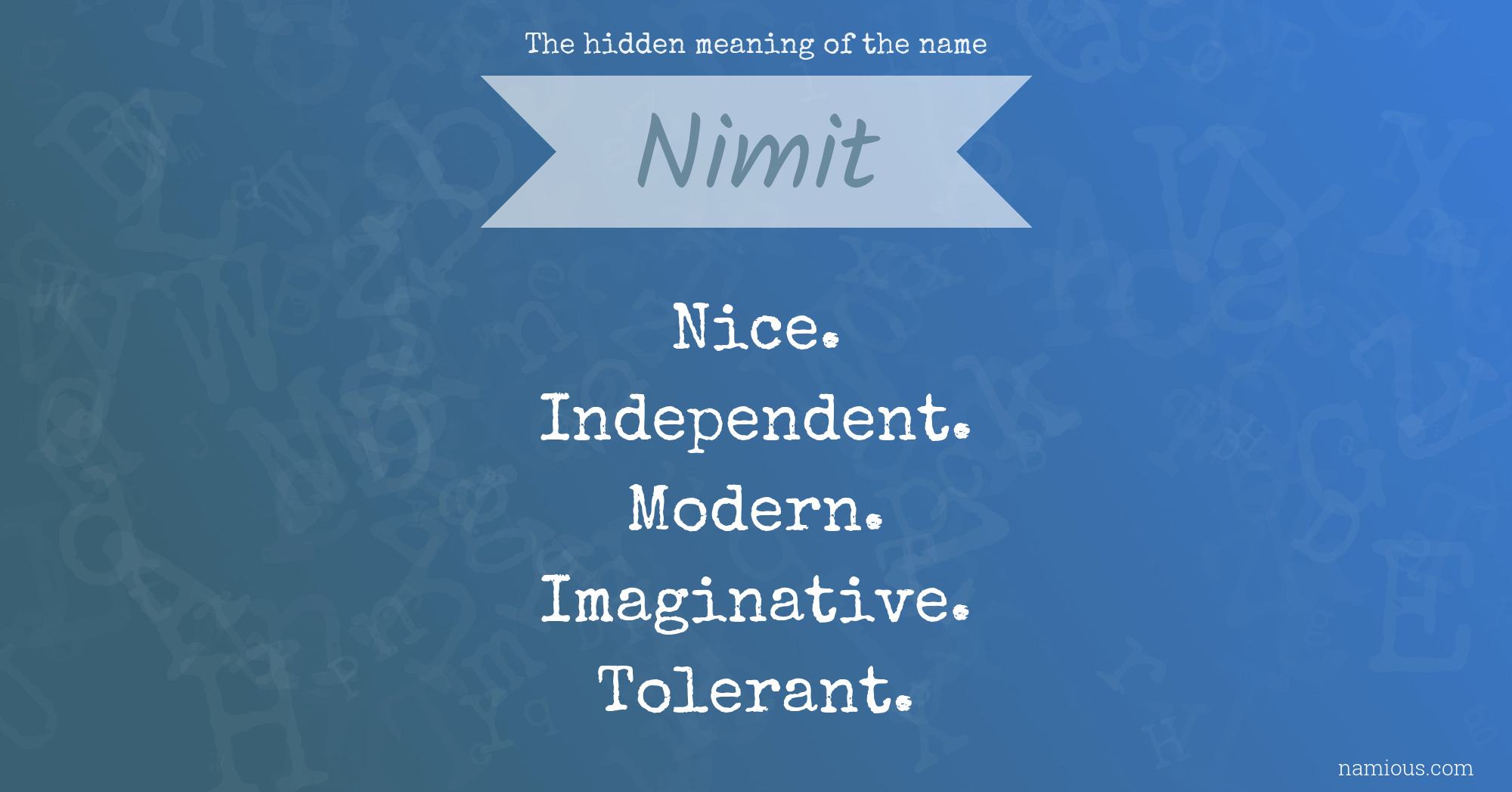 The hidden meaning of the name Nimit