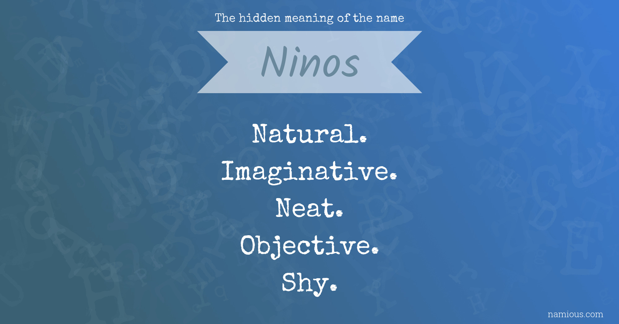 The hidden meaning of the name Ninos