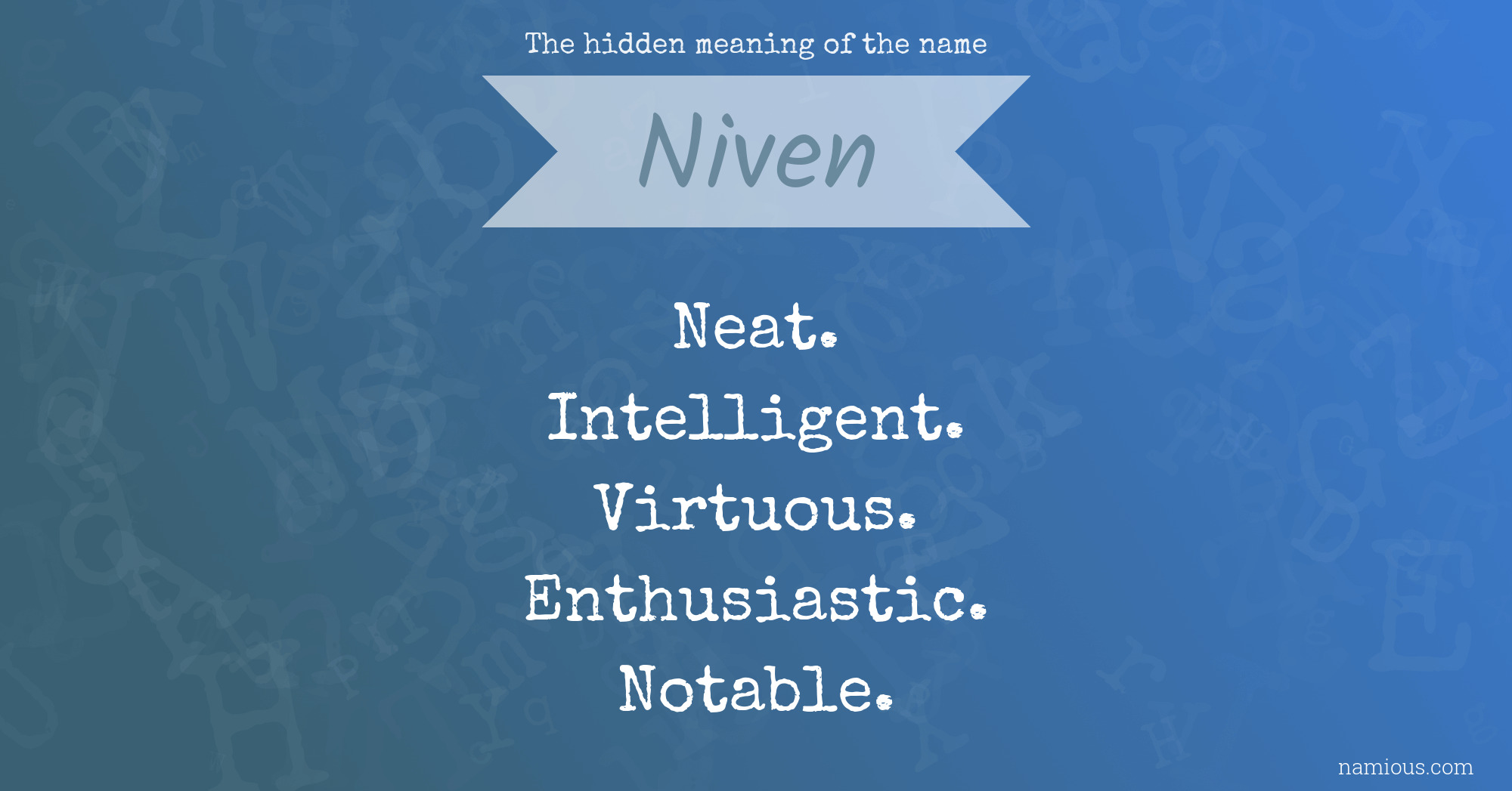 The hidden meaning of the name Niven