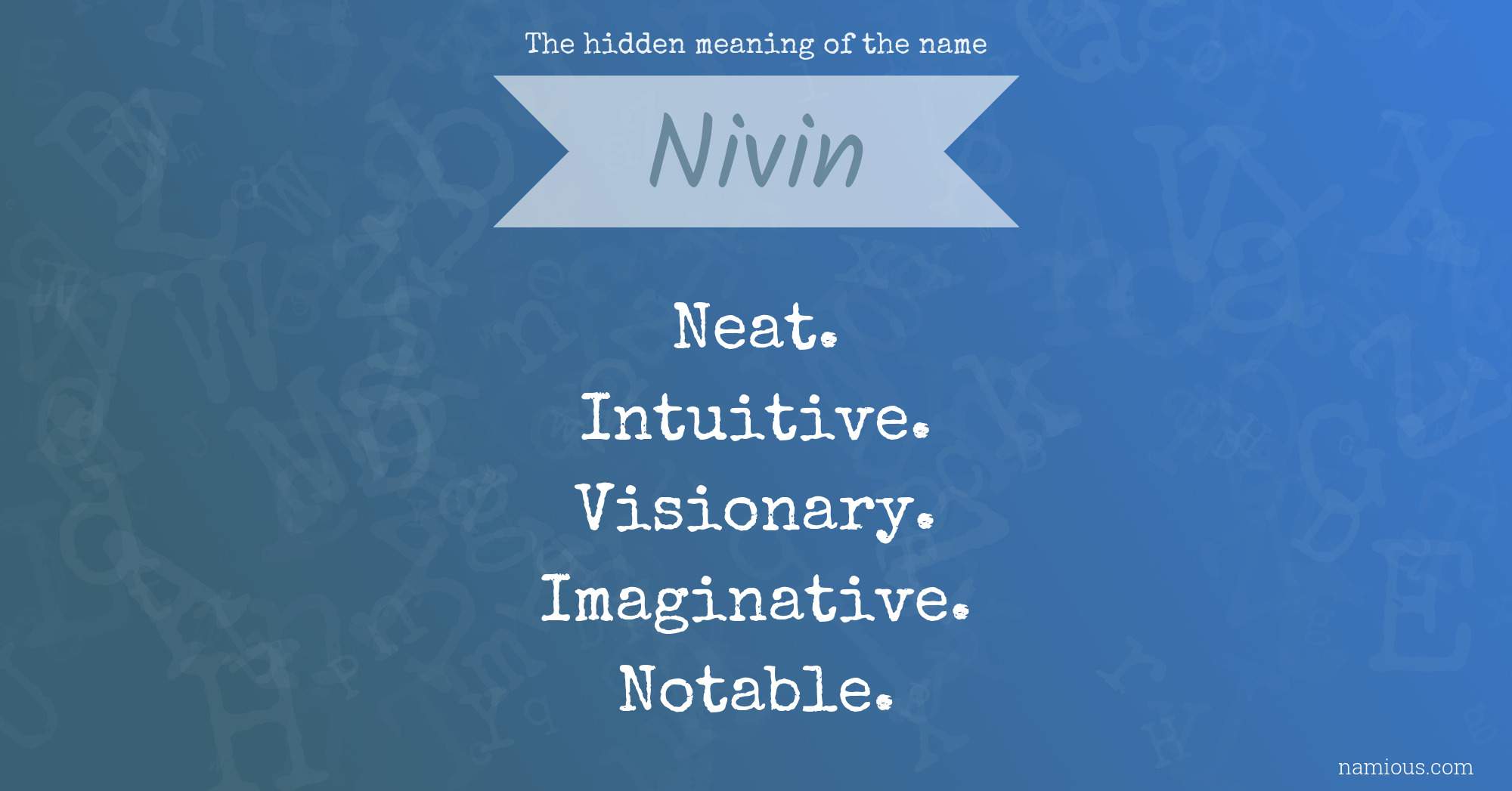 The hidden meaning of the name Nivin