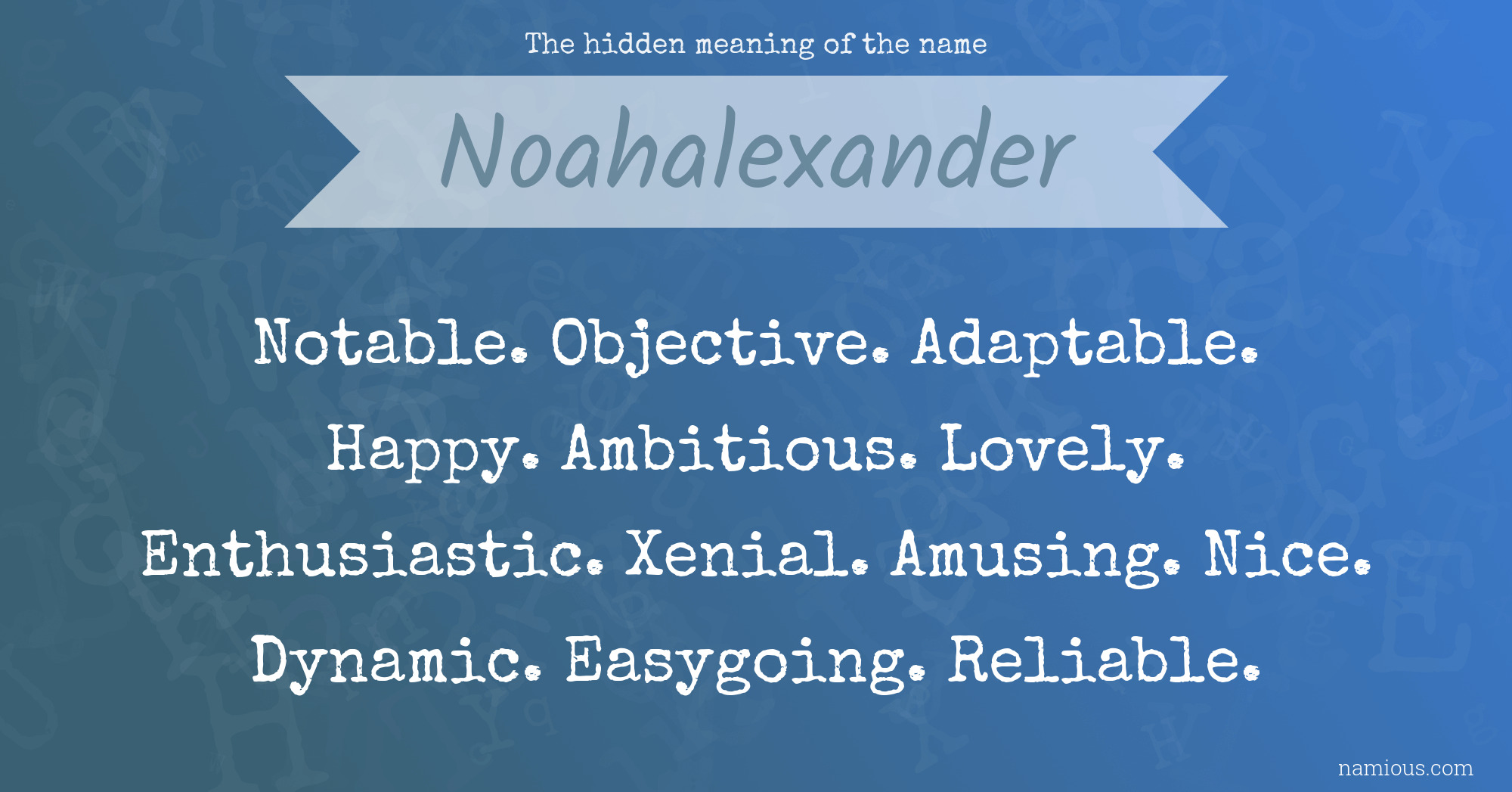 The hidden meaning of the name Noahalexander