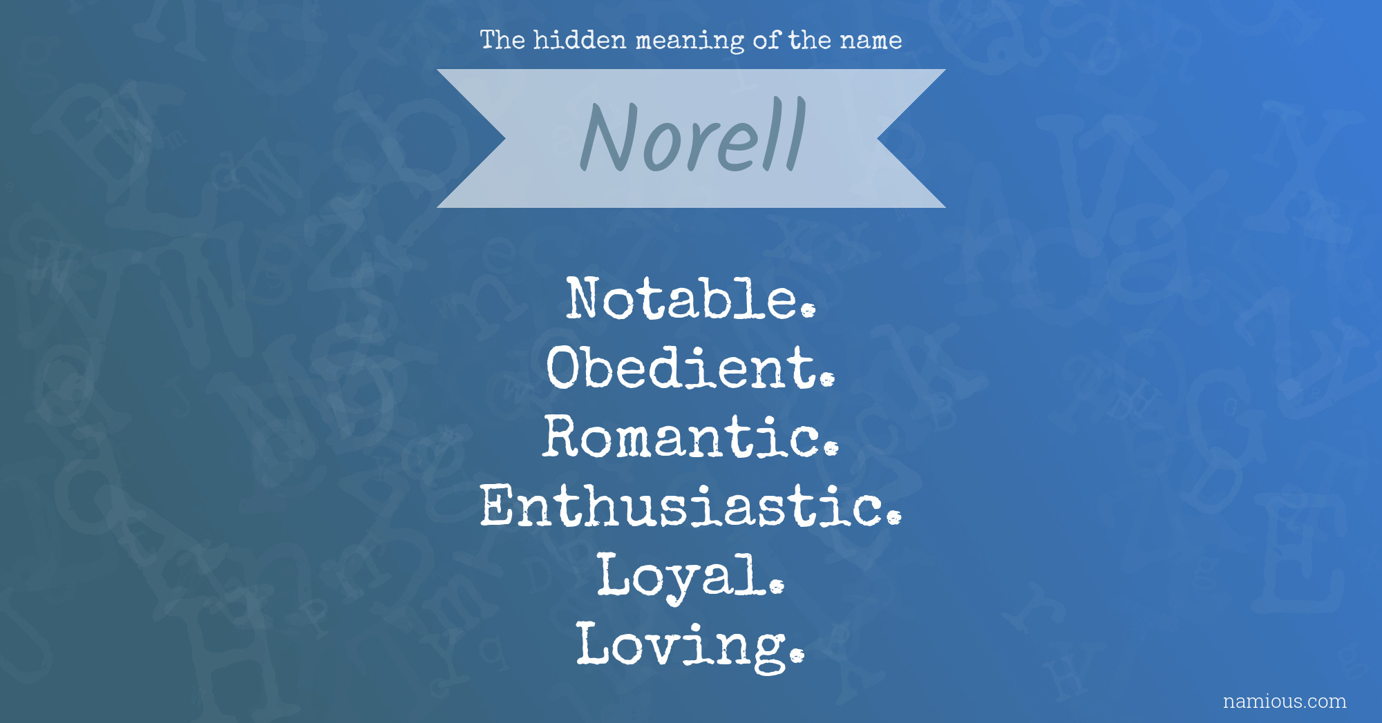 The hidden meaning of the name Norell