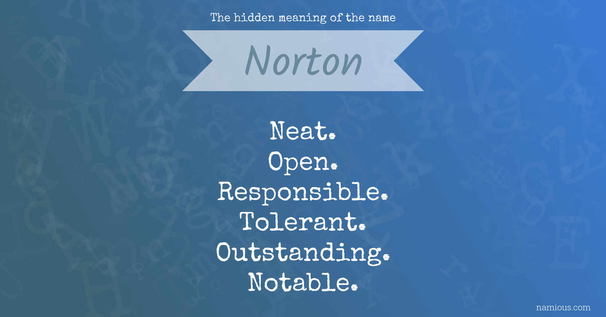 The hidden meaning of the name Norton