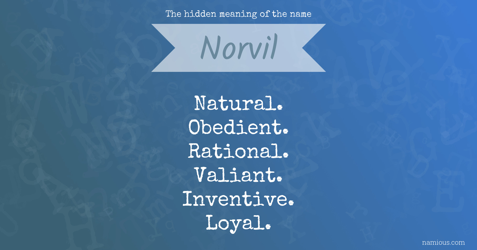 The hidden meaning of the name Norvil