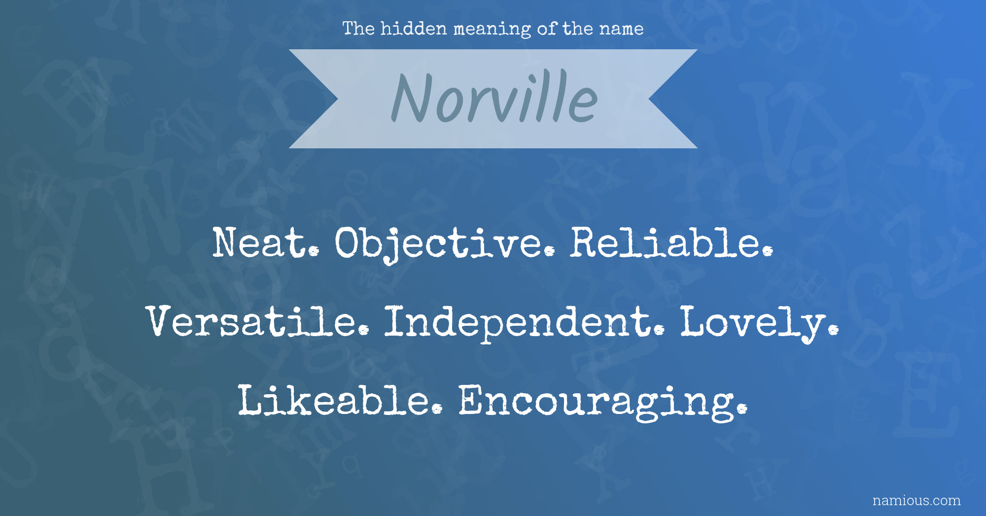 The hidden meaning of the name Norville