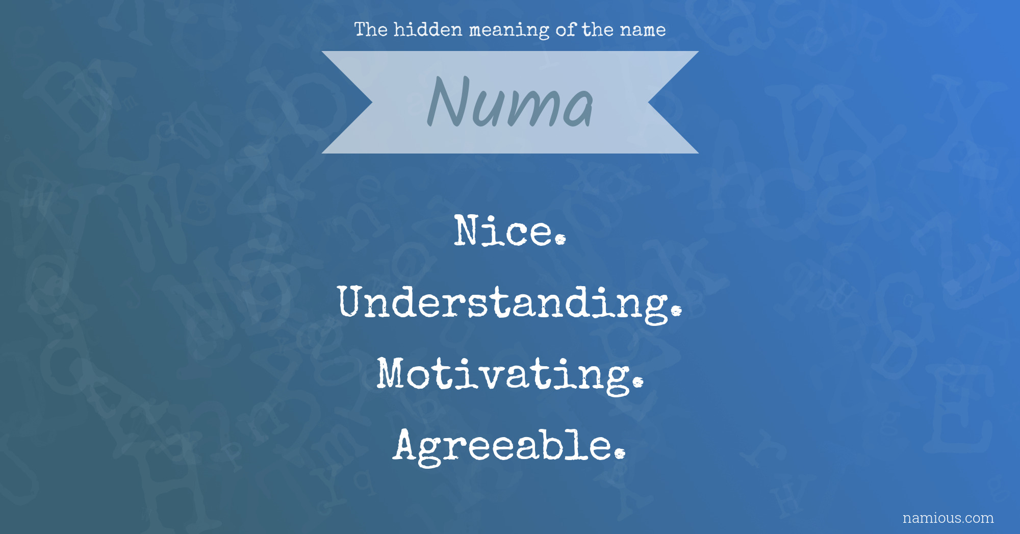 The hidden meaning of the name Numa