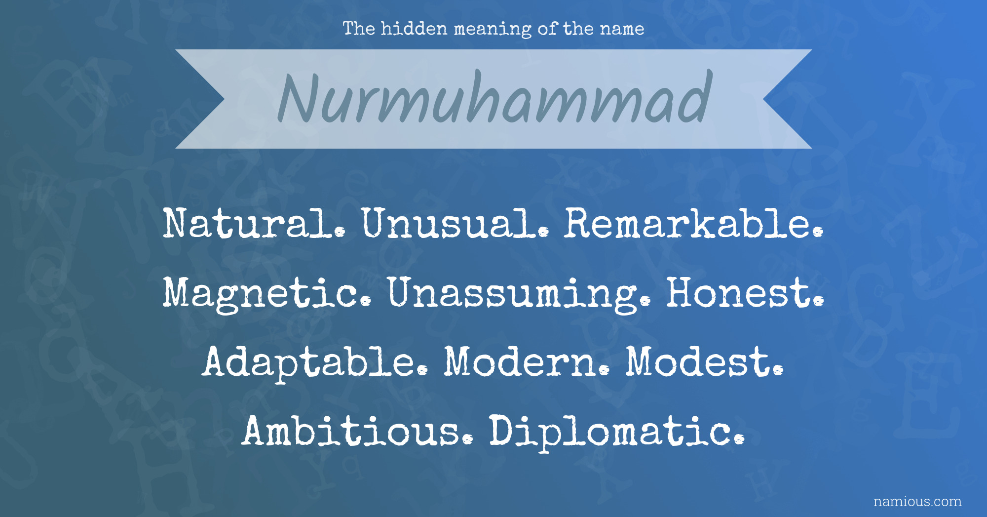 The hidden meaning of the name Nurmuhammad