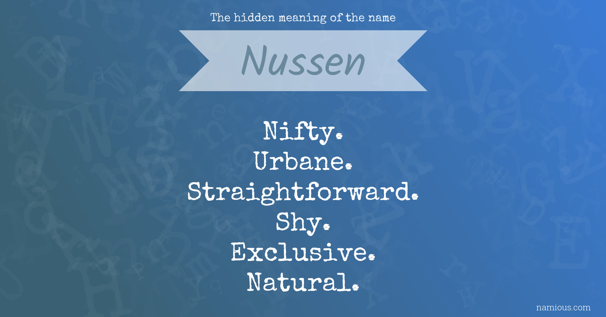 The hidden meaning of the name Nussen