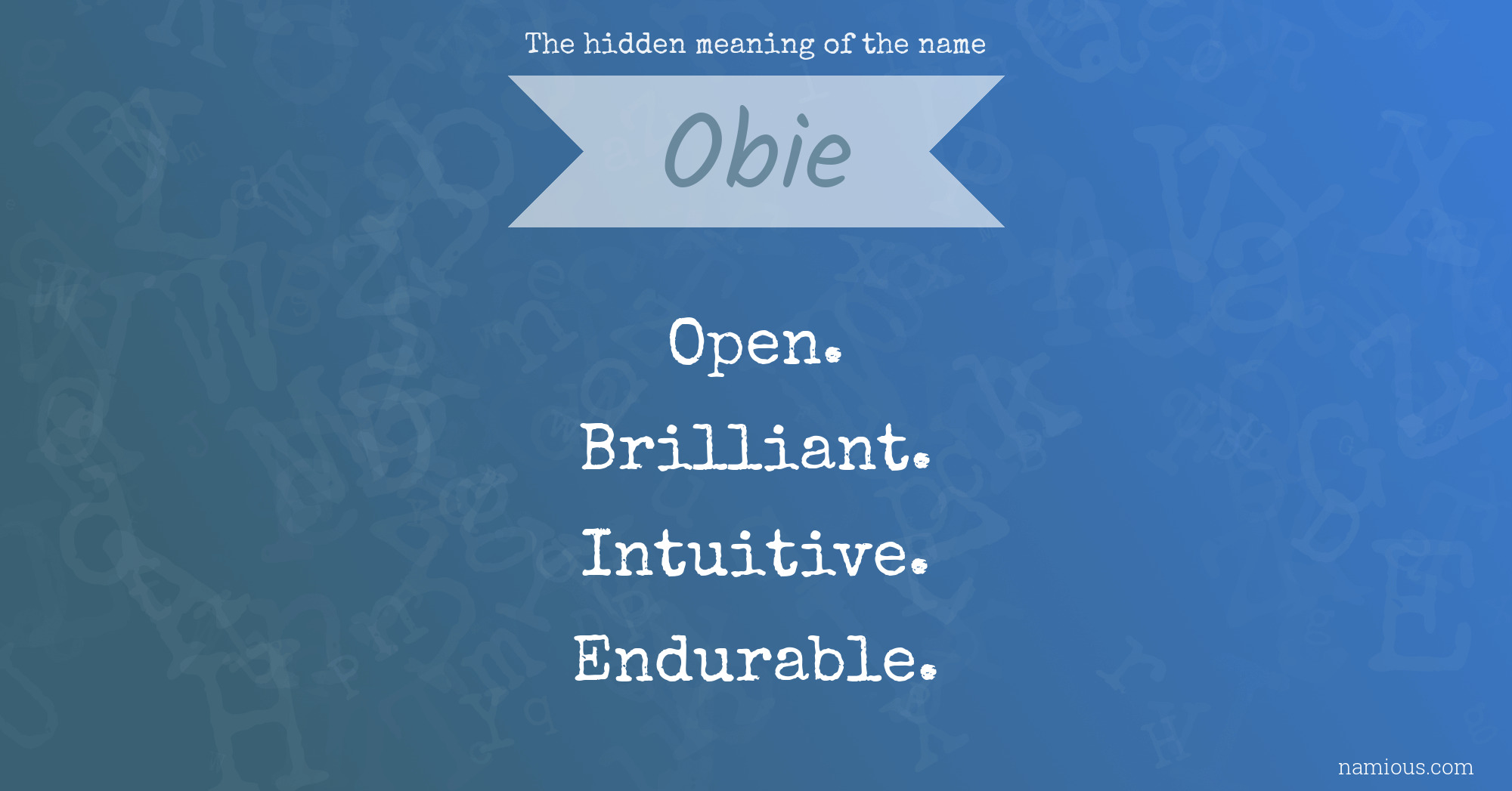 The hidden meaning of the name Obie