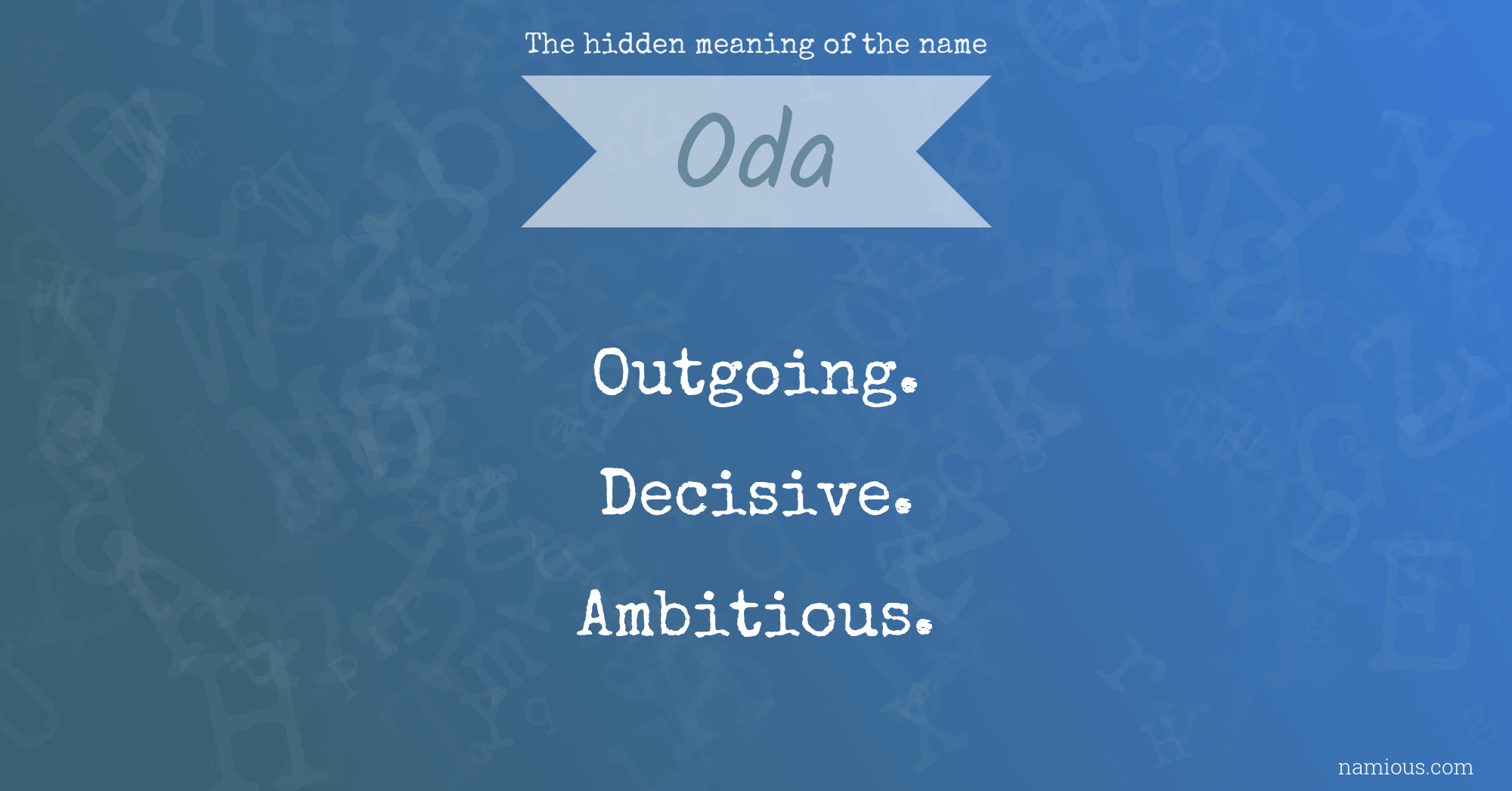 The hidden meaning of the name Oda