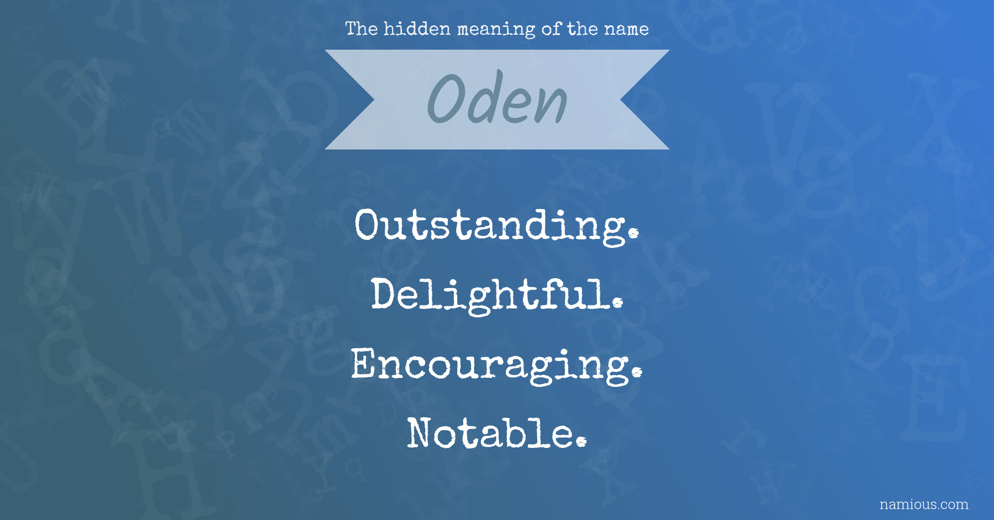 The hidden meaning of the name Oden