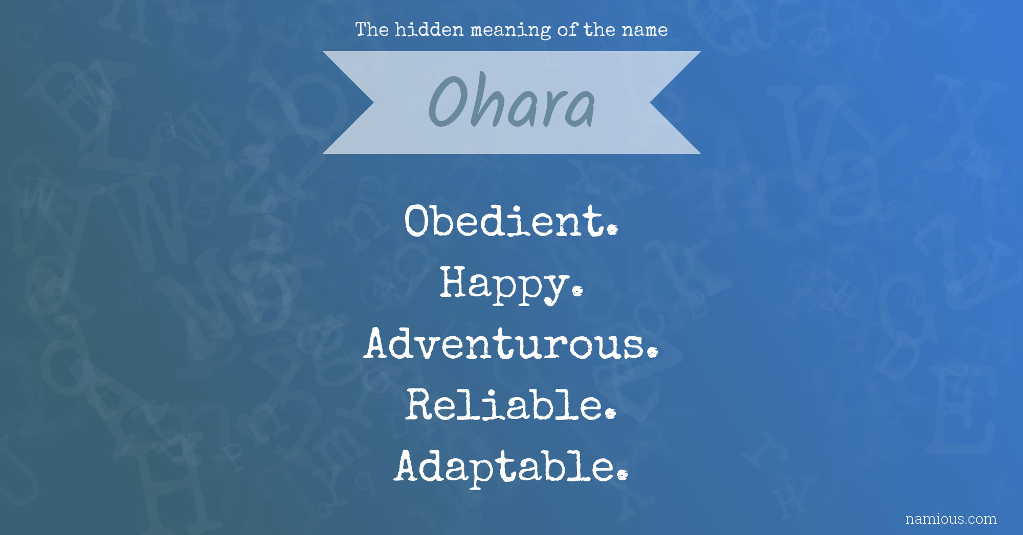 The hidden meaning of the name Ohara