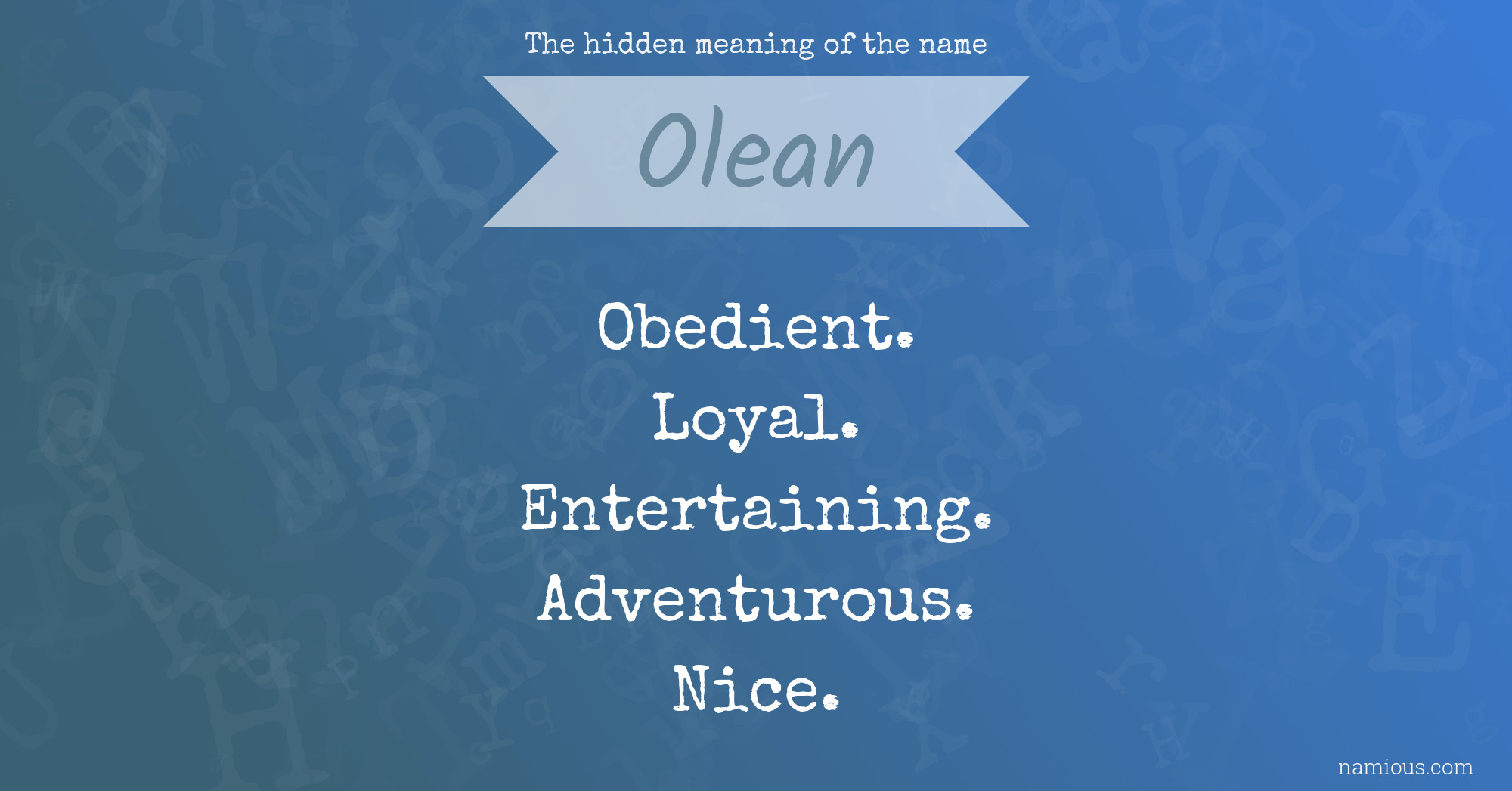 The hidden meaning of the name Olean