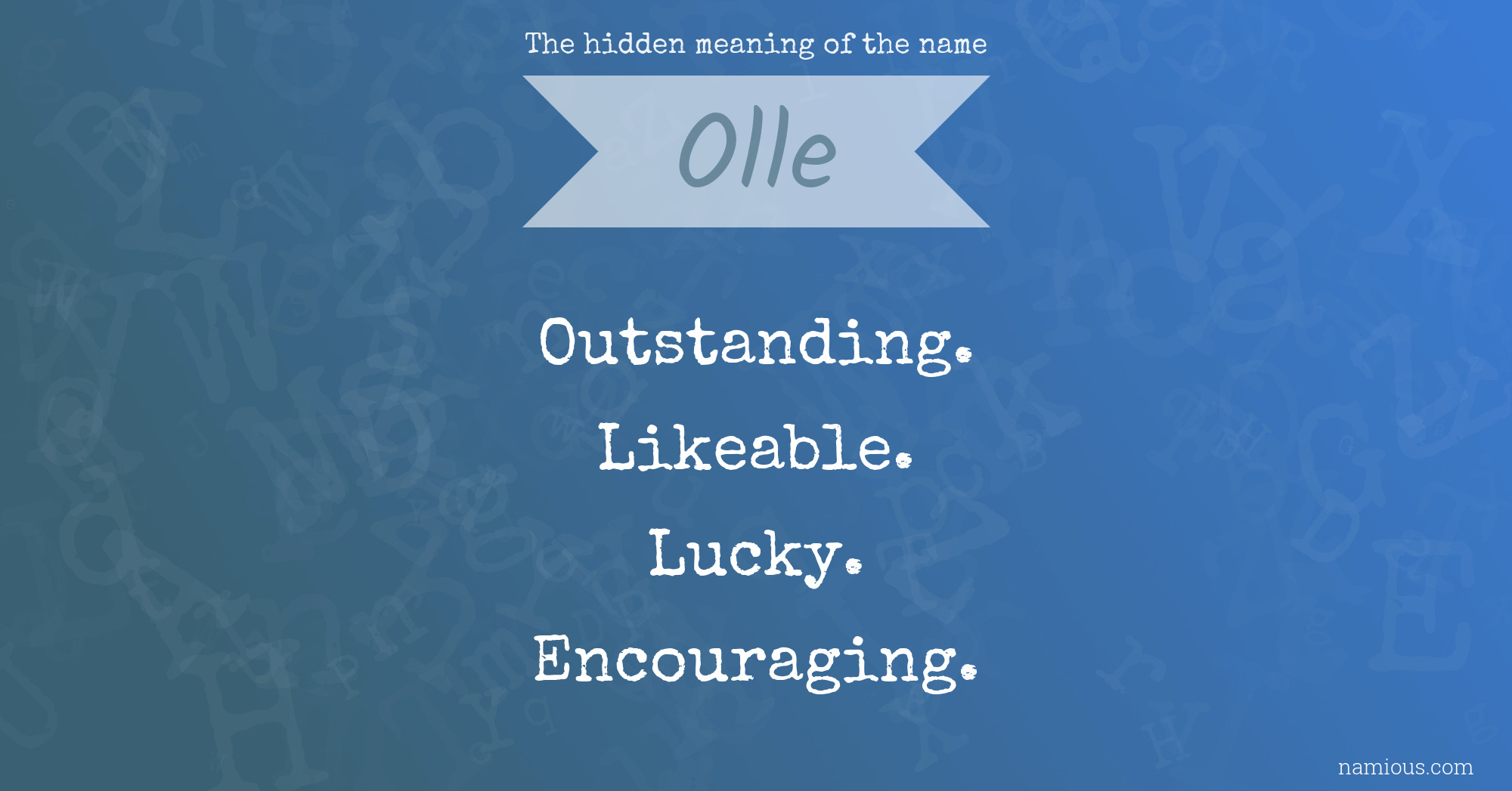 The hidden meaning of the name Olle