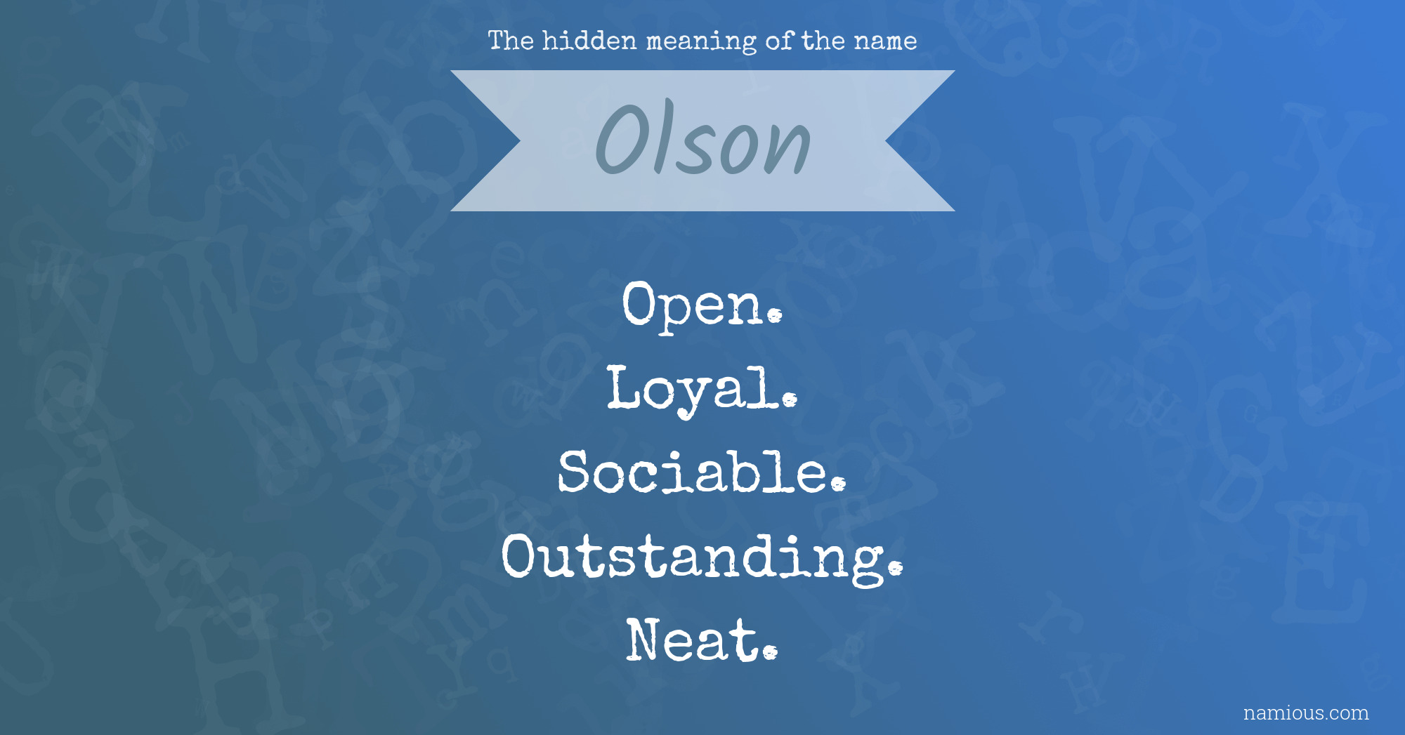 The hidden meaning of the name Olson