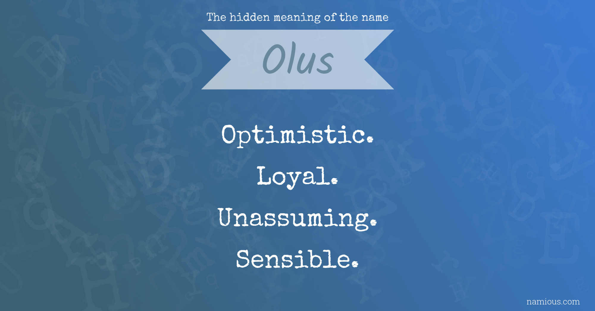 The hidden meaning of the name Olus