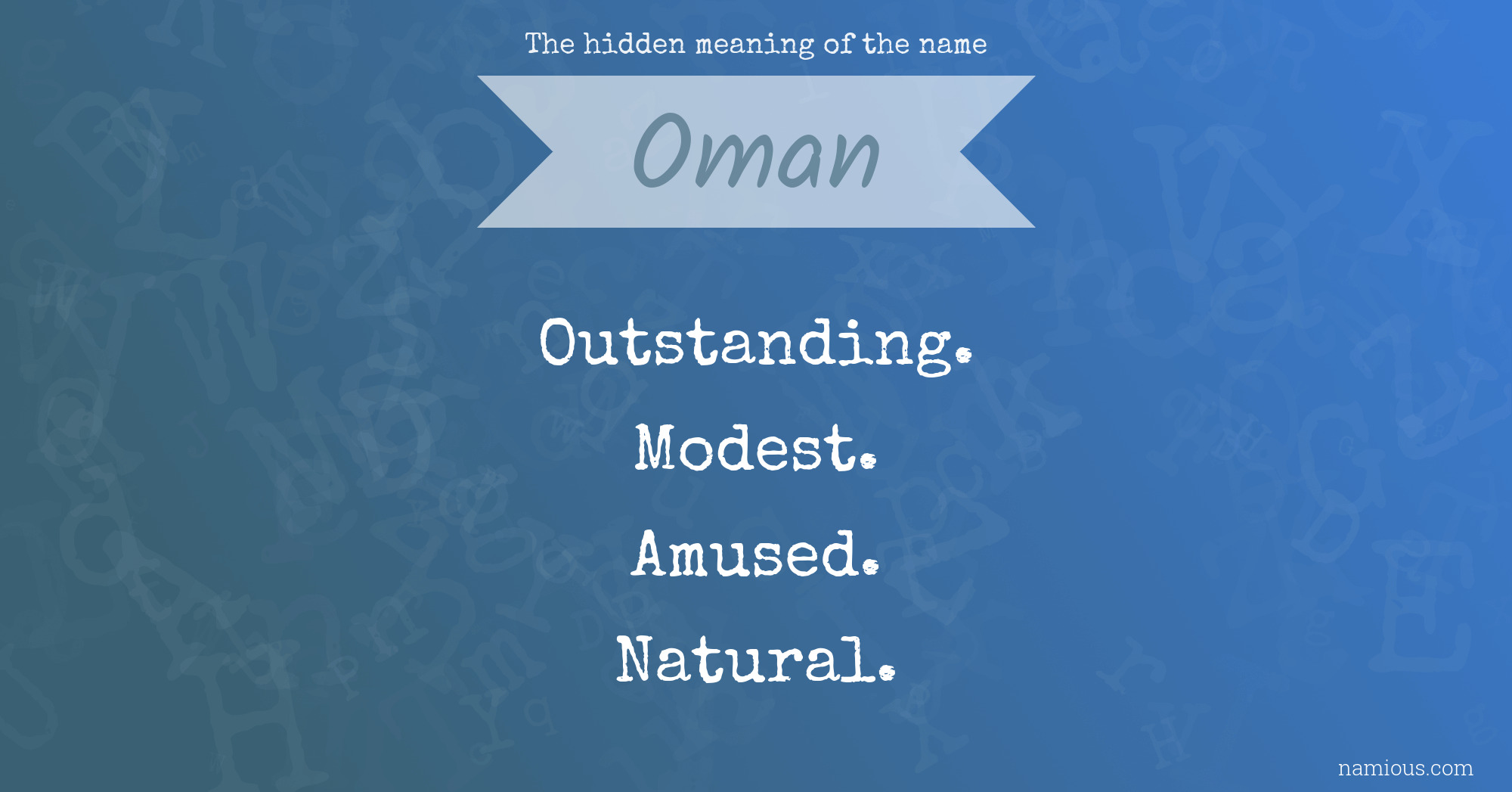 The hidden meaning of the name Oman