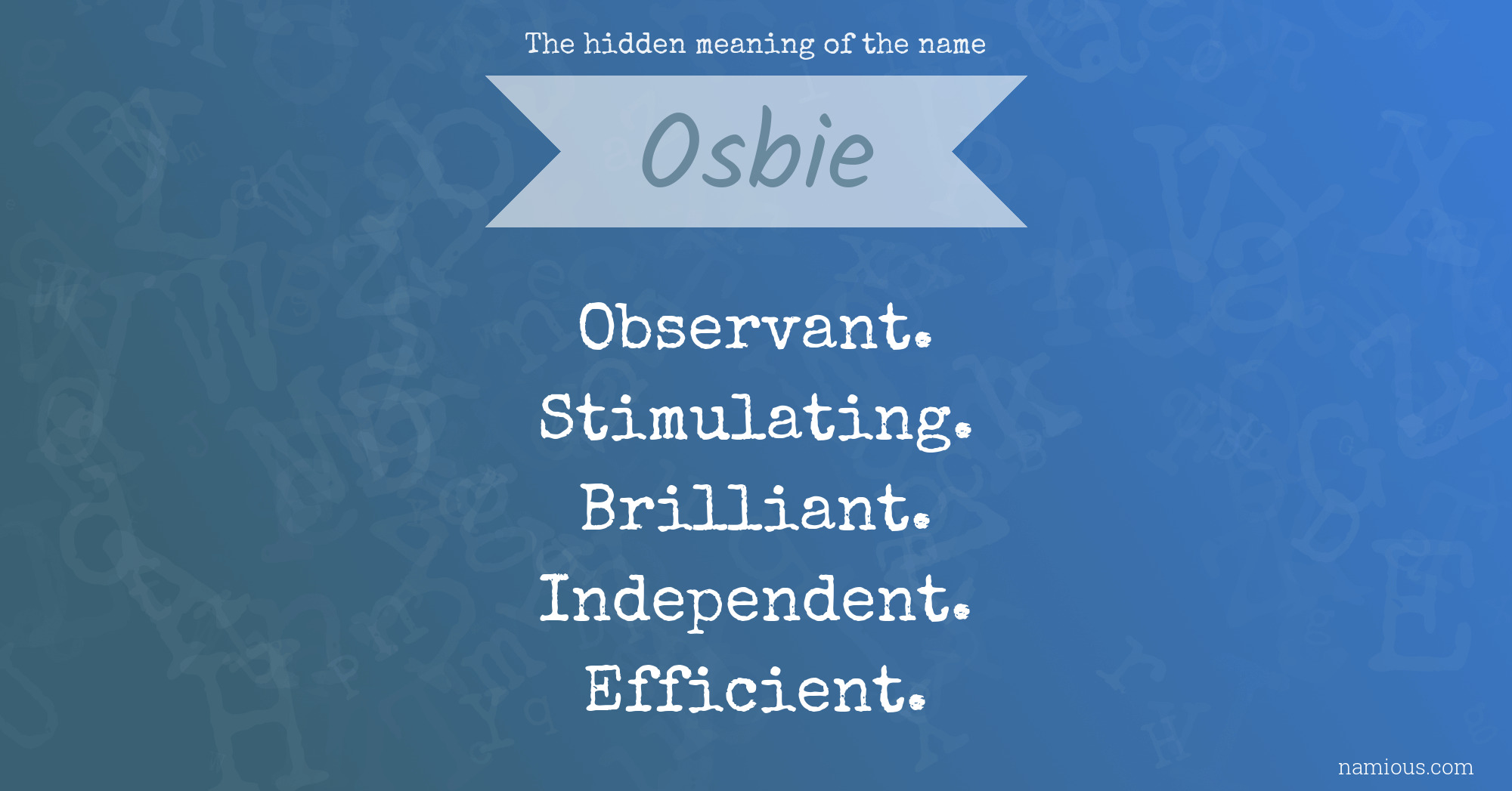 The hidden meaning of the name Osbie