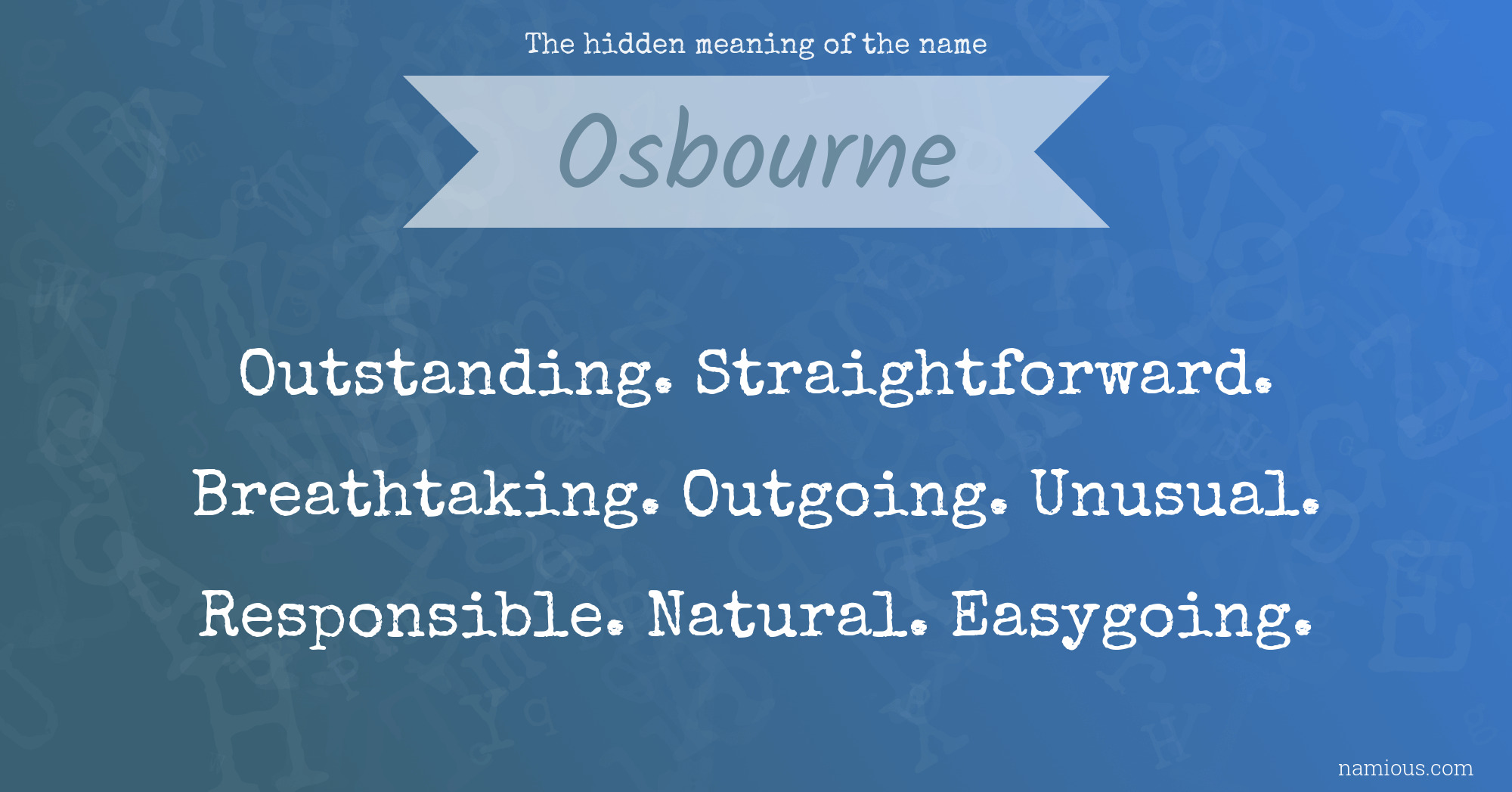 The hidden meaning of the name Osbourne