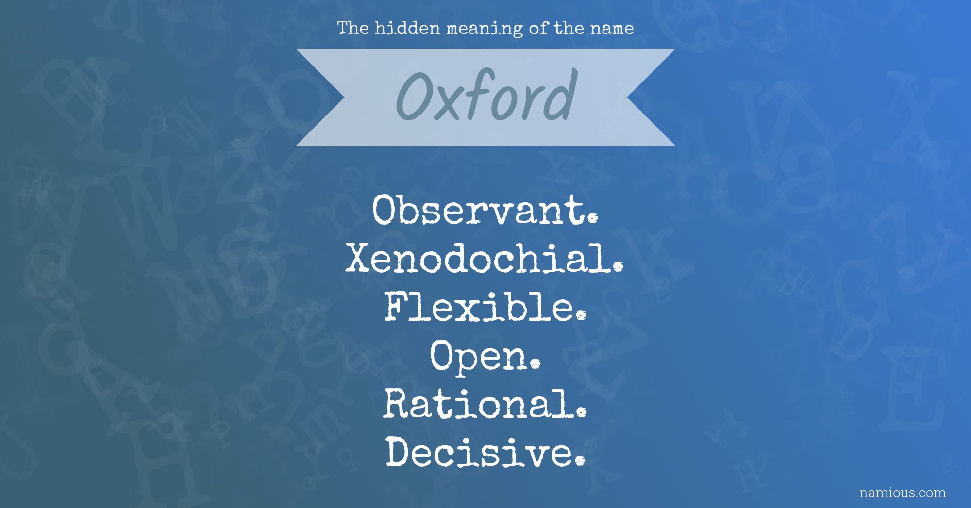 The hidden meaning of the name Oxford