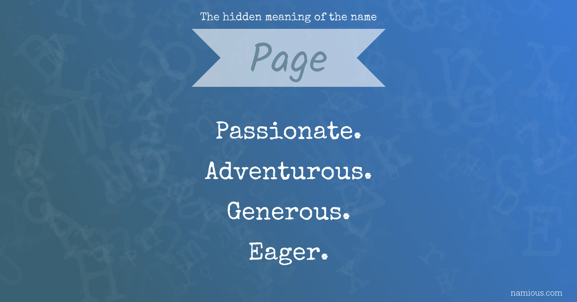 The hidden meaning of the name Page