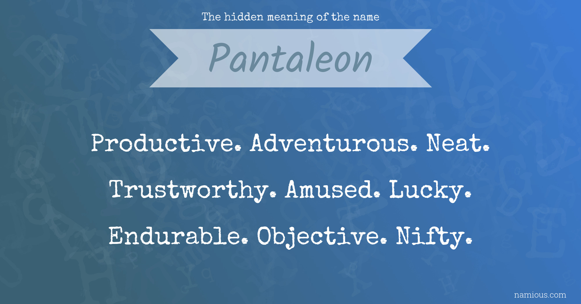 The hidden meaning of the name Pantaleon