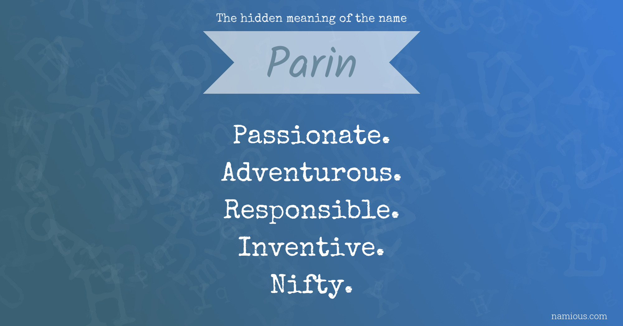 The hidden meaning of the name Parin