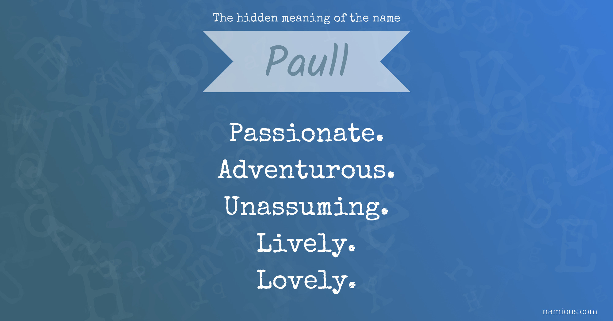 The hidden meaning of the name Paull