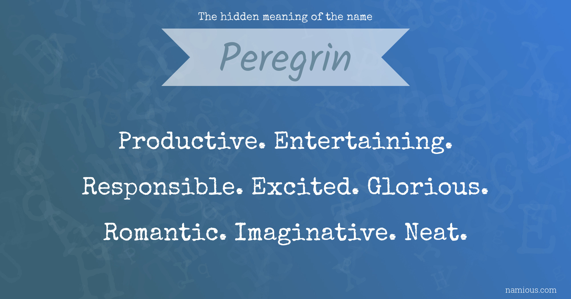 The hidden meaning of the name Peregrin